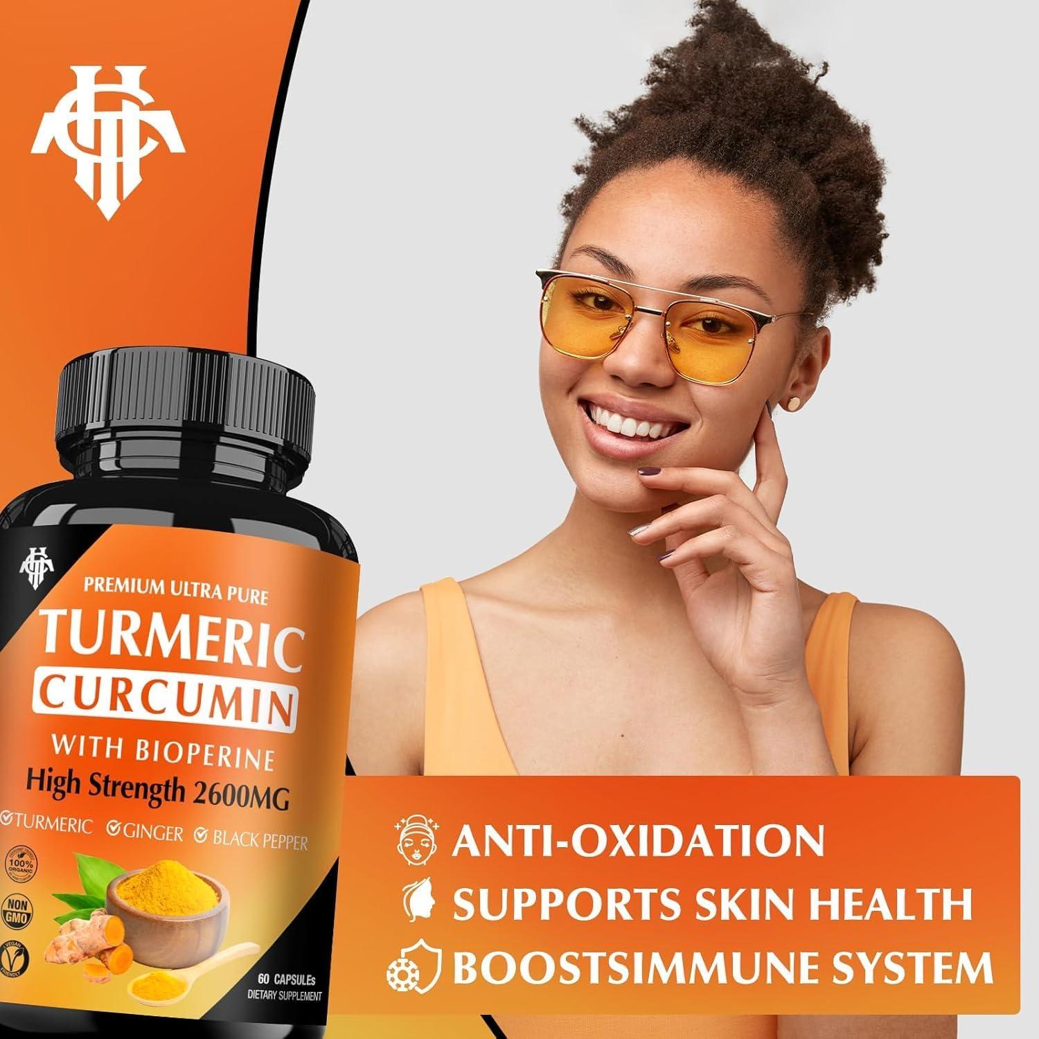 Suplemento de Cúrcuma Curcumina CHANUBITO 2600mg 95% Absorción