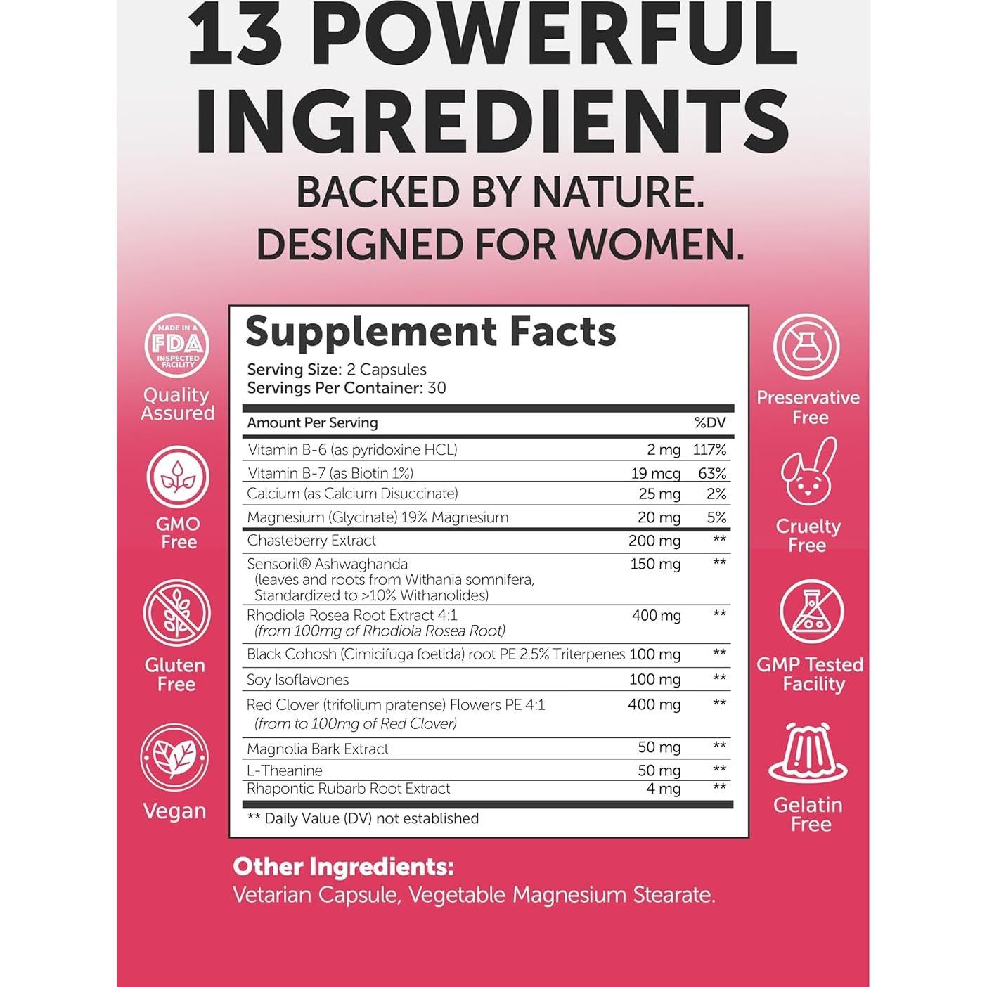 Suplemento Menopausia Lunakai 60 Cápsulas 13-en-1 Natural