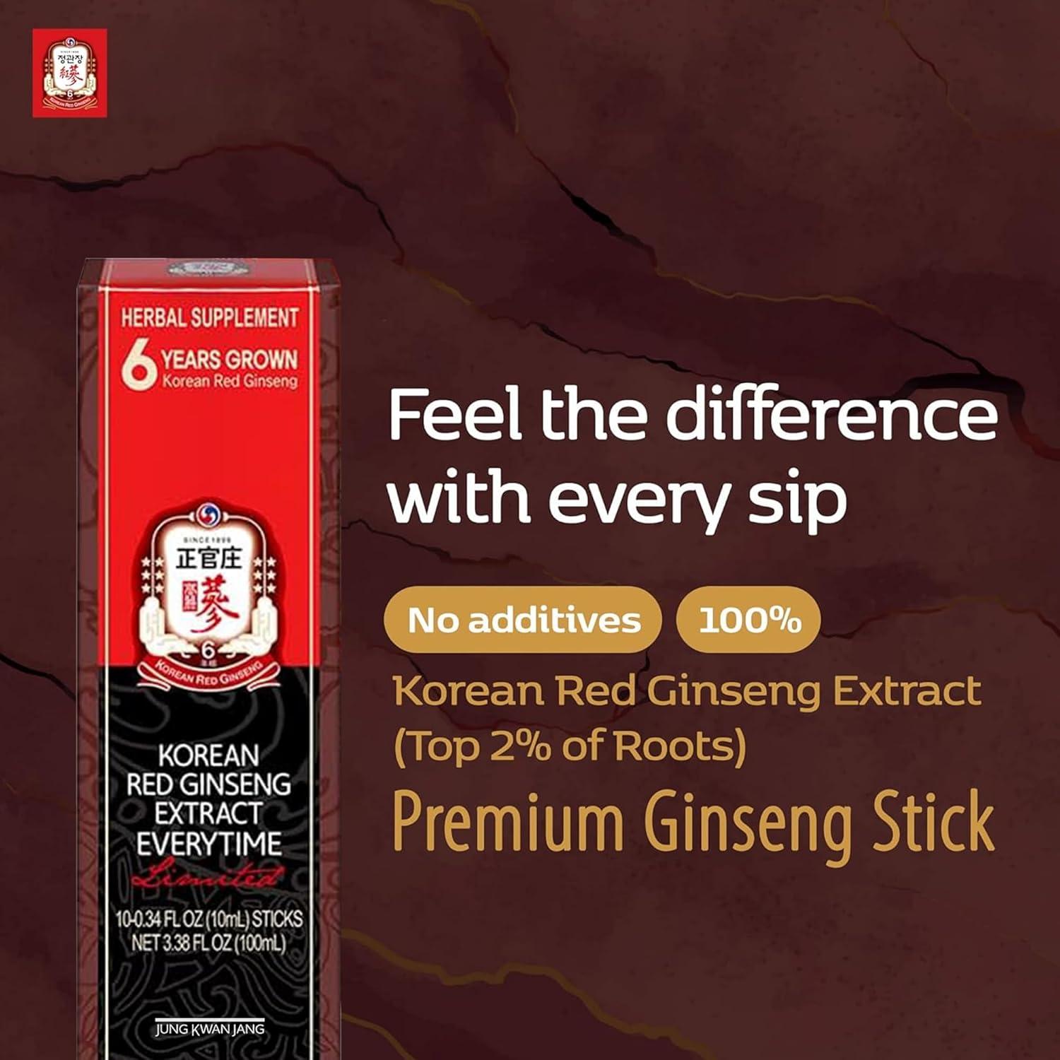 Extracto de Ginseng Rojo Coreano Everytime 3000mg - Suplemento Energético