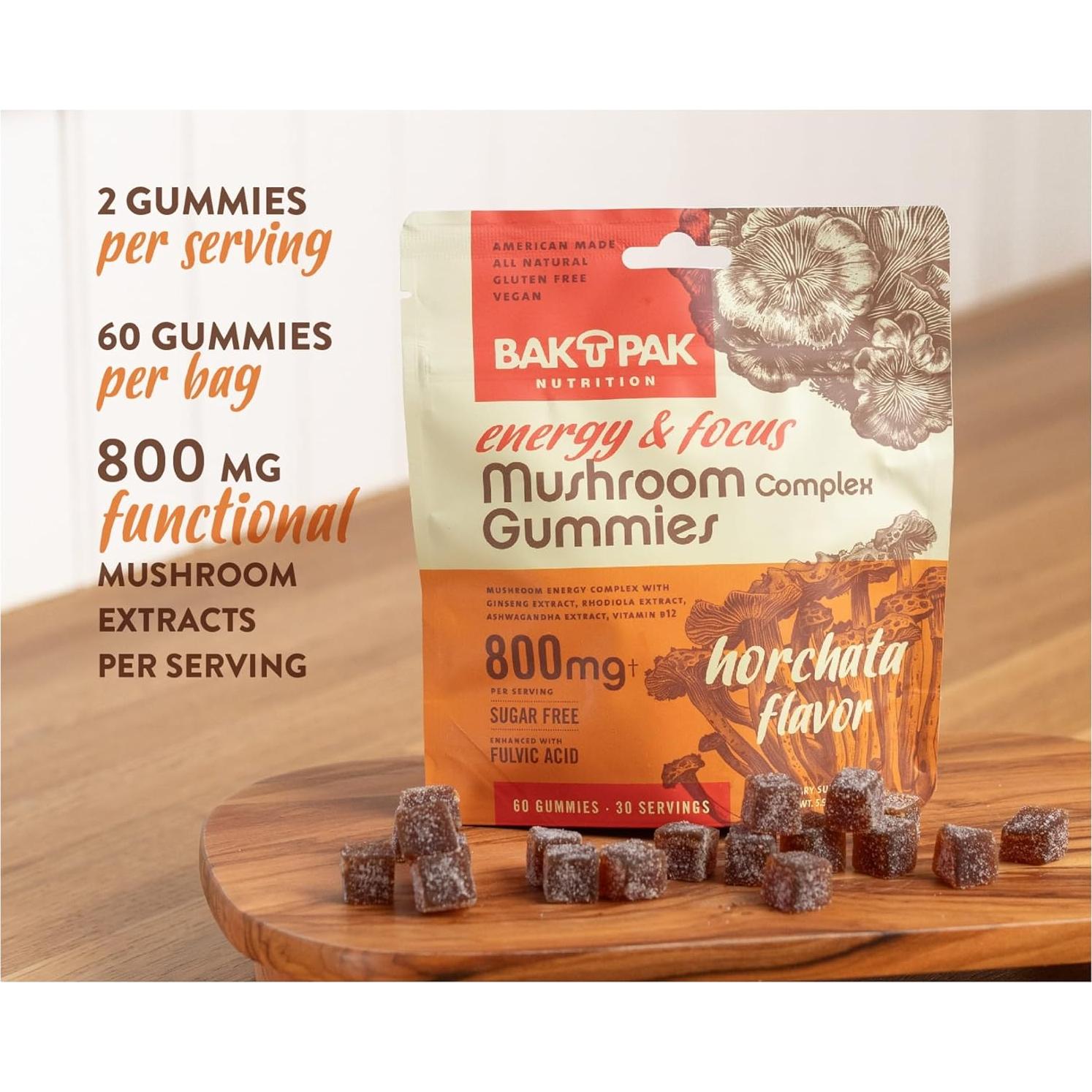 Gomitas Energéticas Sin Azúcar BakPak Nutrition 60 Unidades