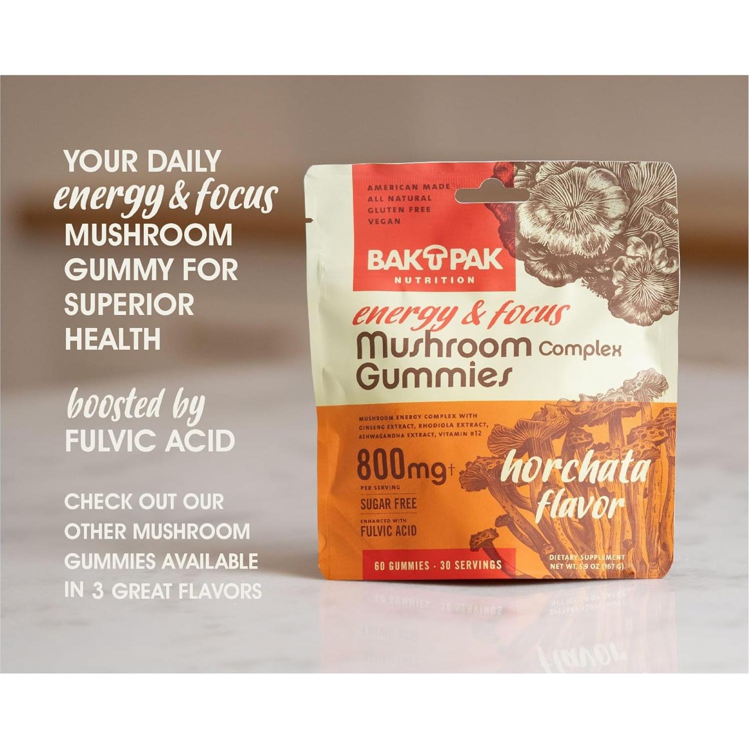 Gomitas Energéticas Sin Azúcar BakPak Nutrition 60 Unidades