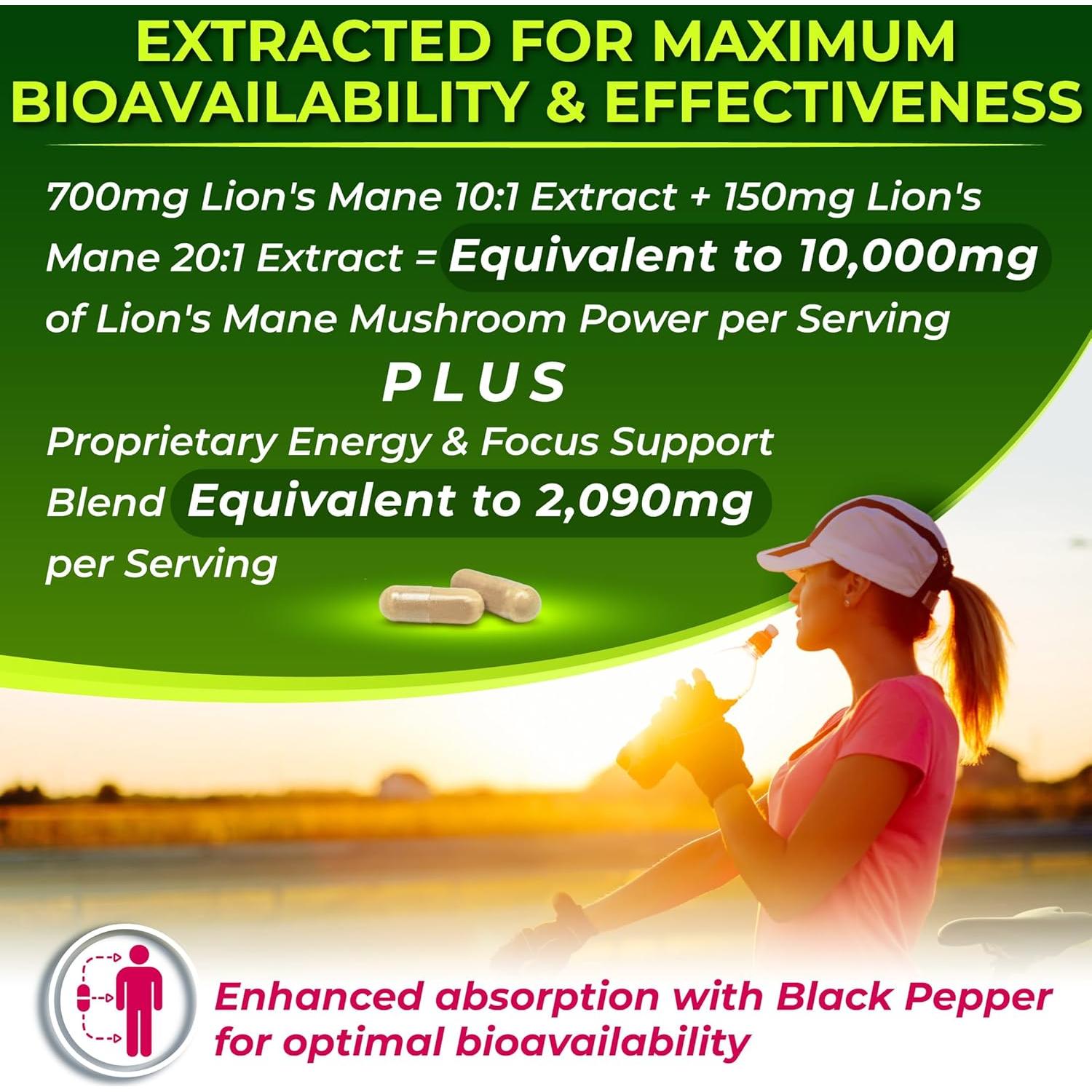 Suplemento Orgánico Melena de León 120 Cápsulas - Energía y Enfoque