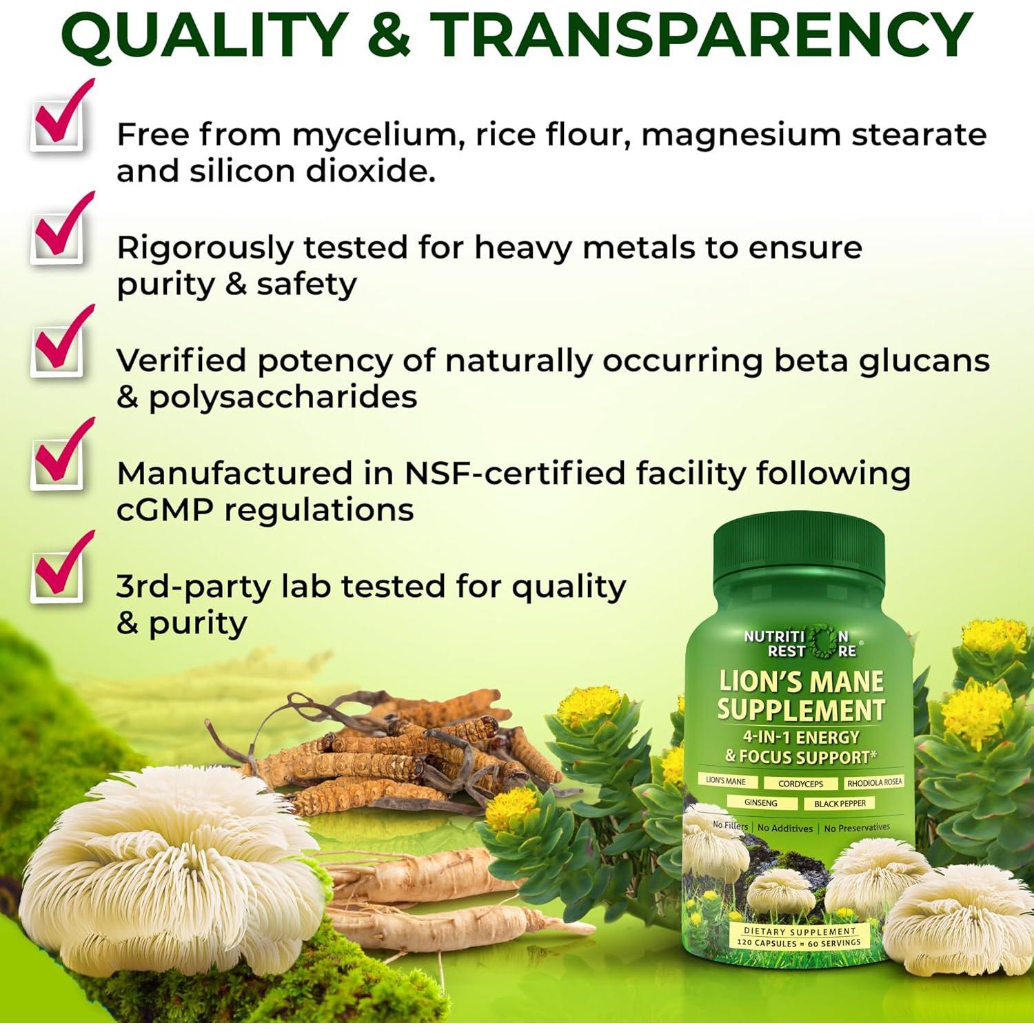 Suplemento Orgánico Melena de León 120 Cápsulas - Energía y Enfoque