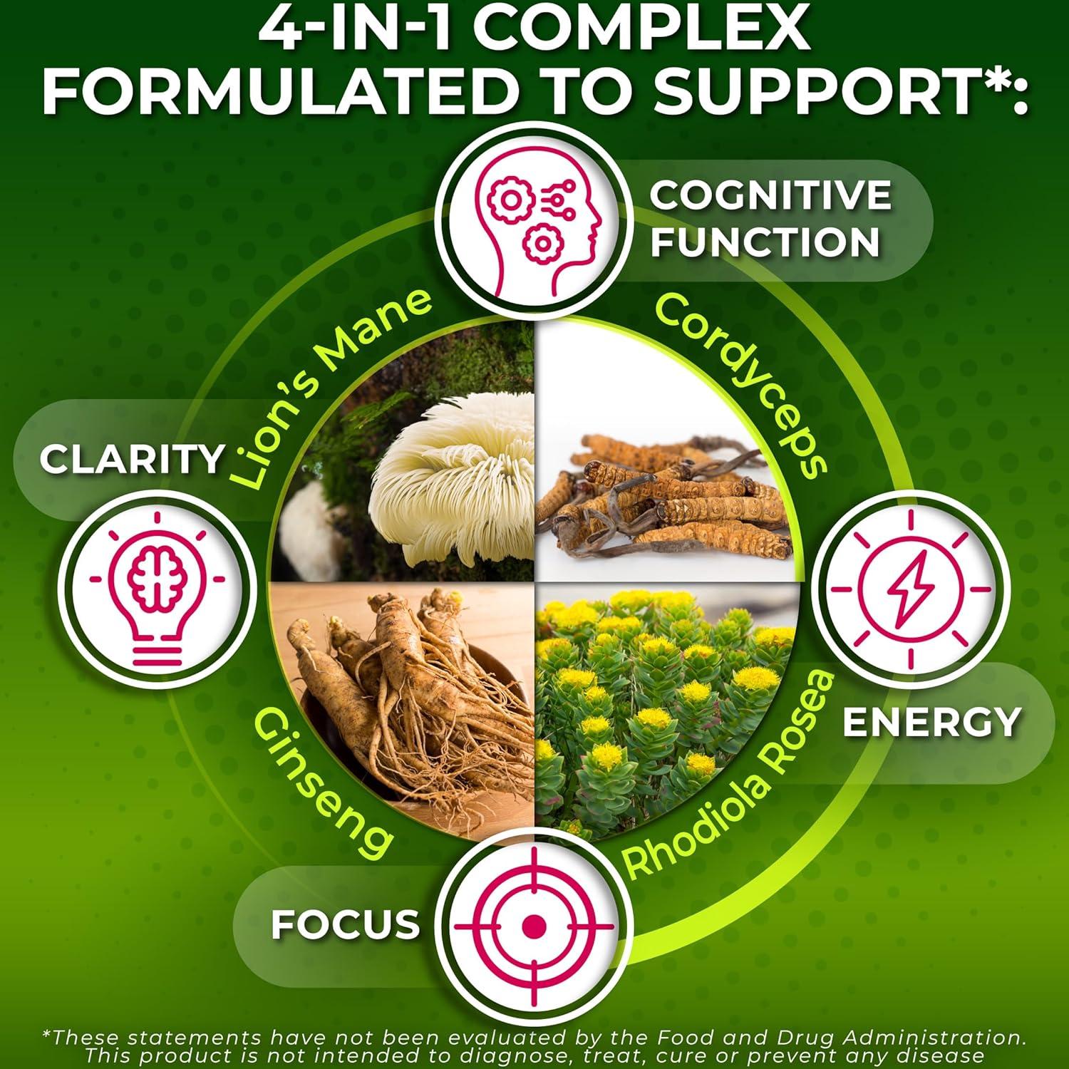 Suplemento Orgánico Melena de León 120 Cápsulas - Energía y Enfoque