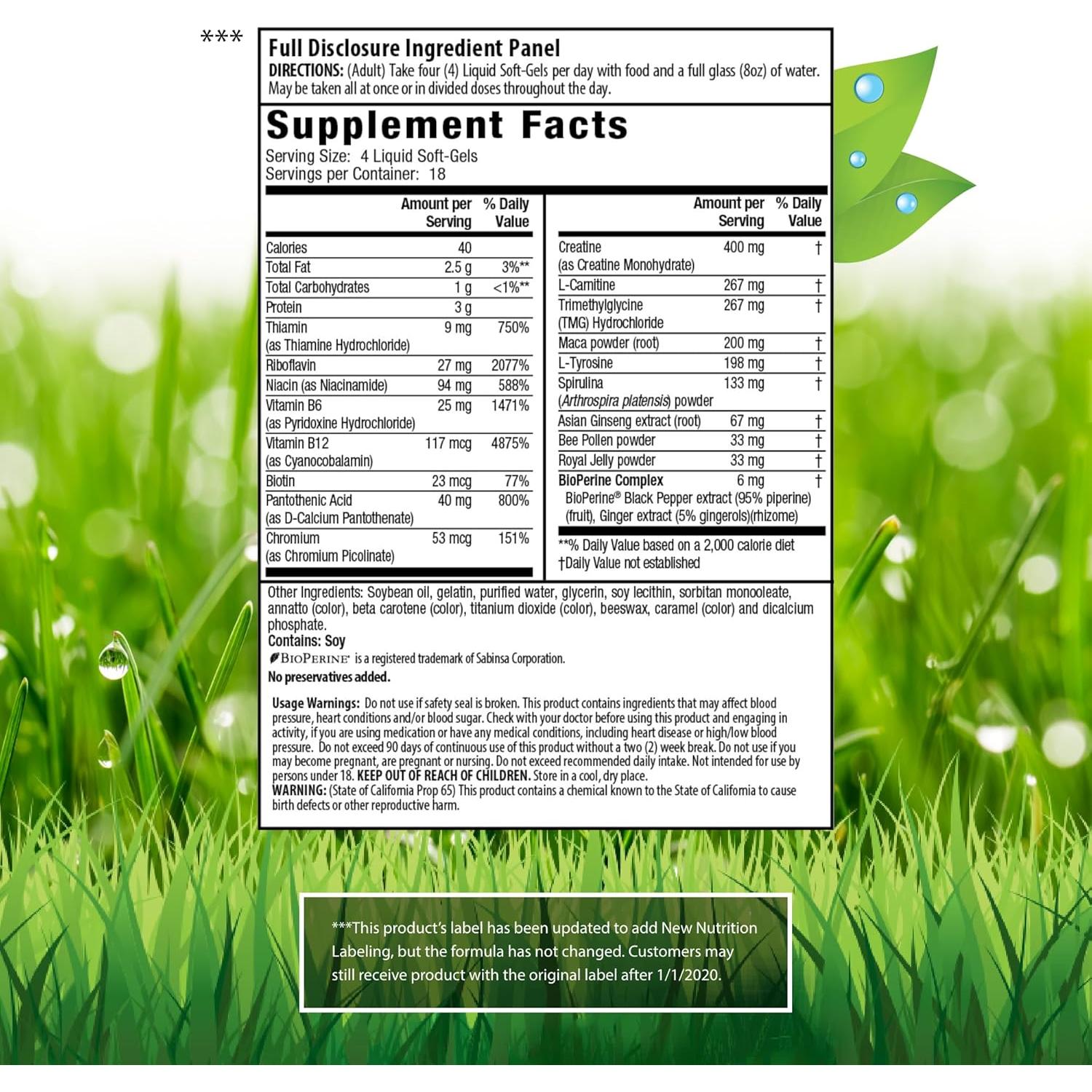 Irwin Naturals Triple-Boost Energía Sin Cafeína 75 Gelatinas