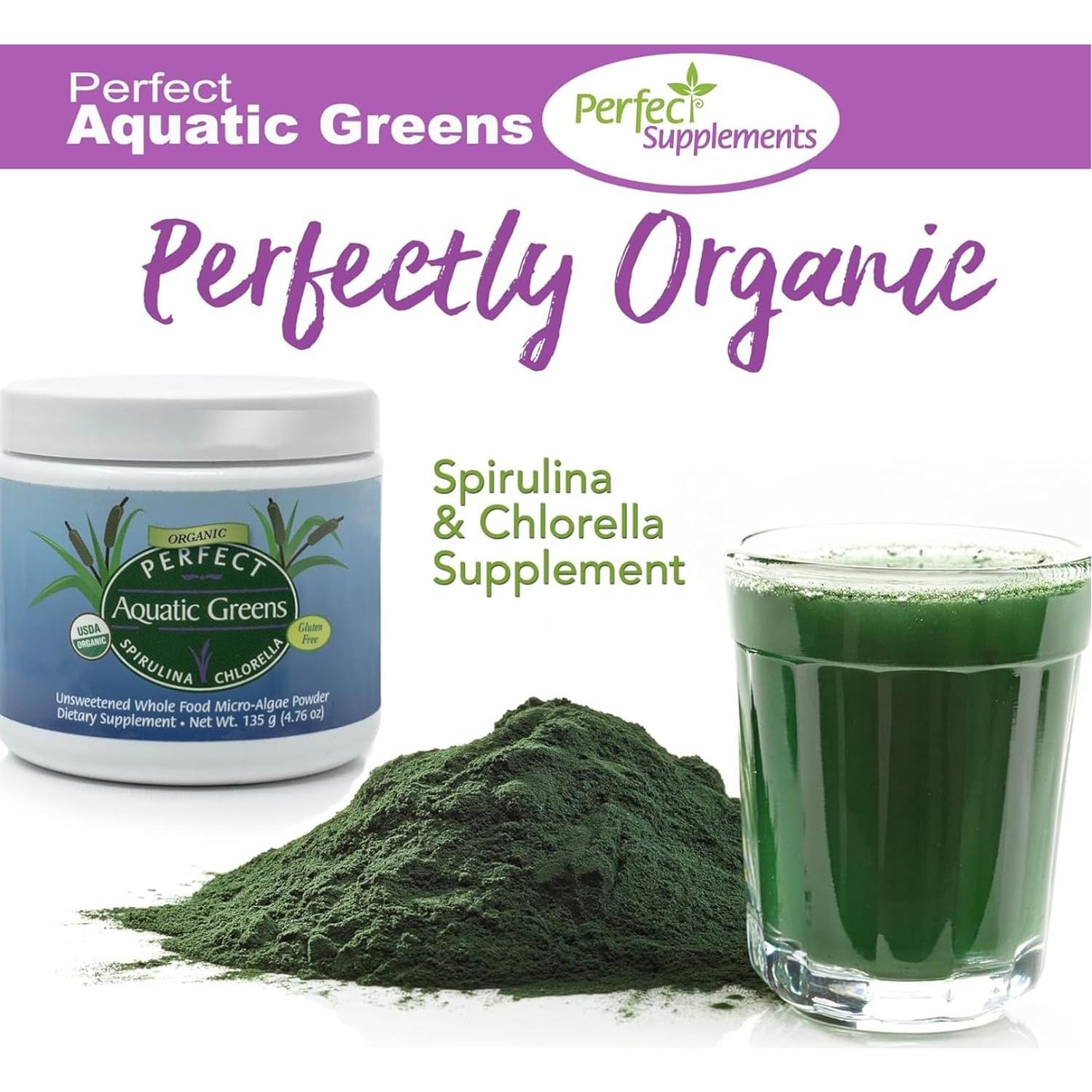 Suplemento de Espirulina Orgánica Perfect Supplements 134g - Vegano y Natural