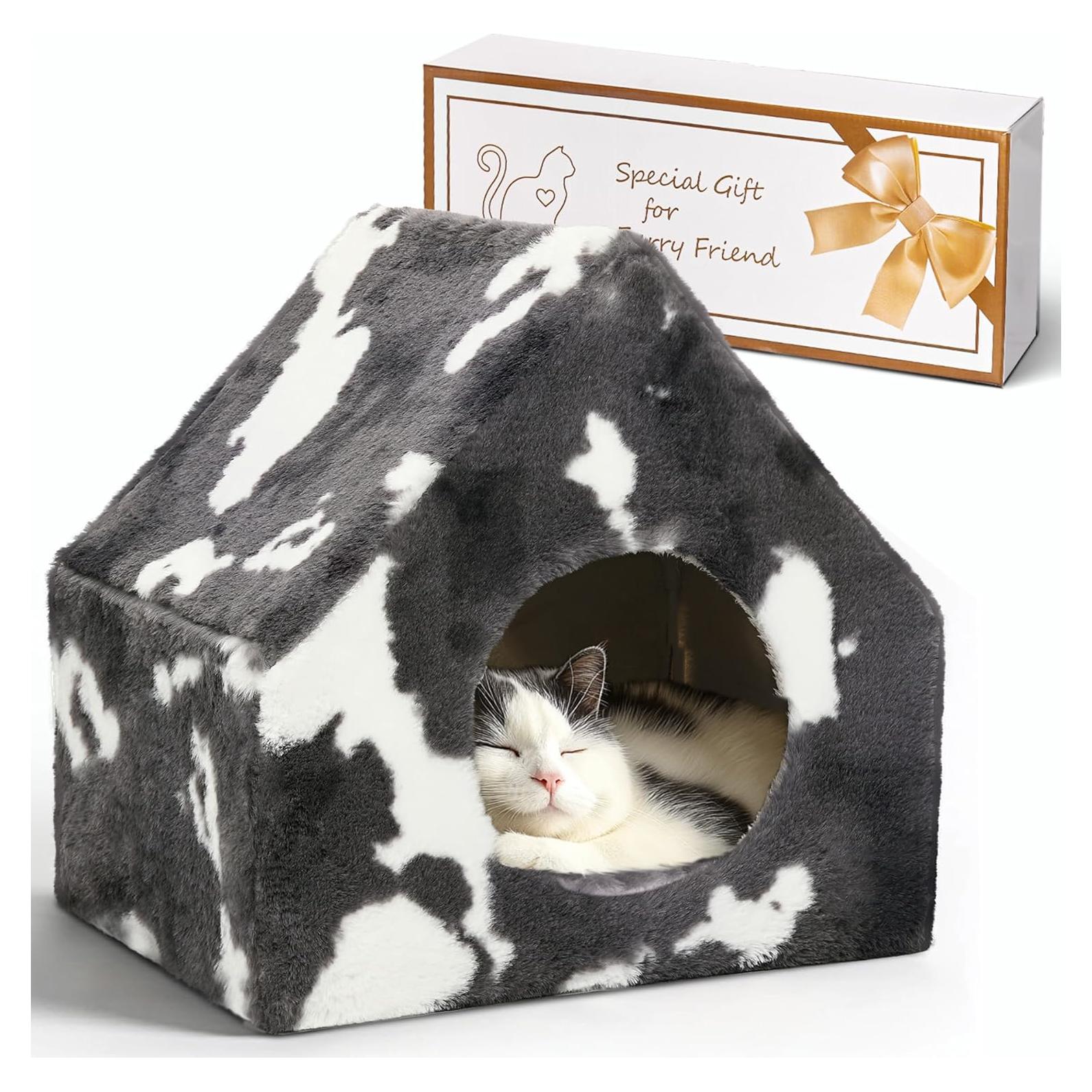 Casa Cueva para Gatos ComSaf - Refugio Lavable y Suave