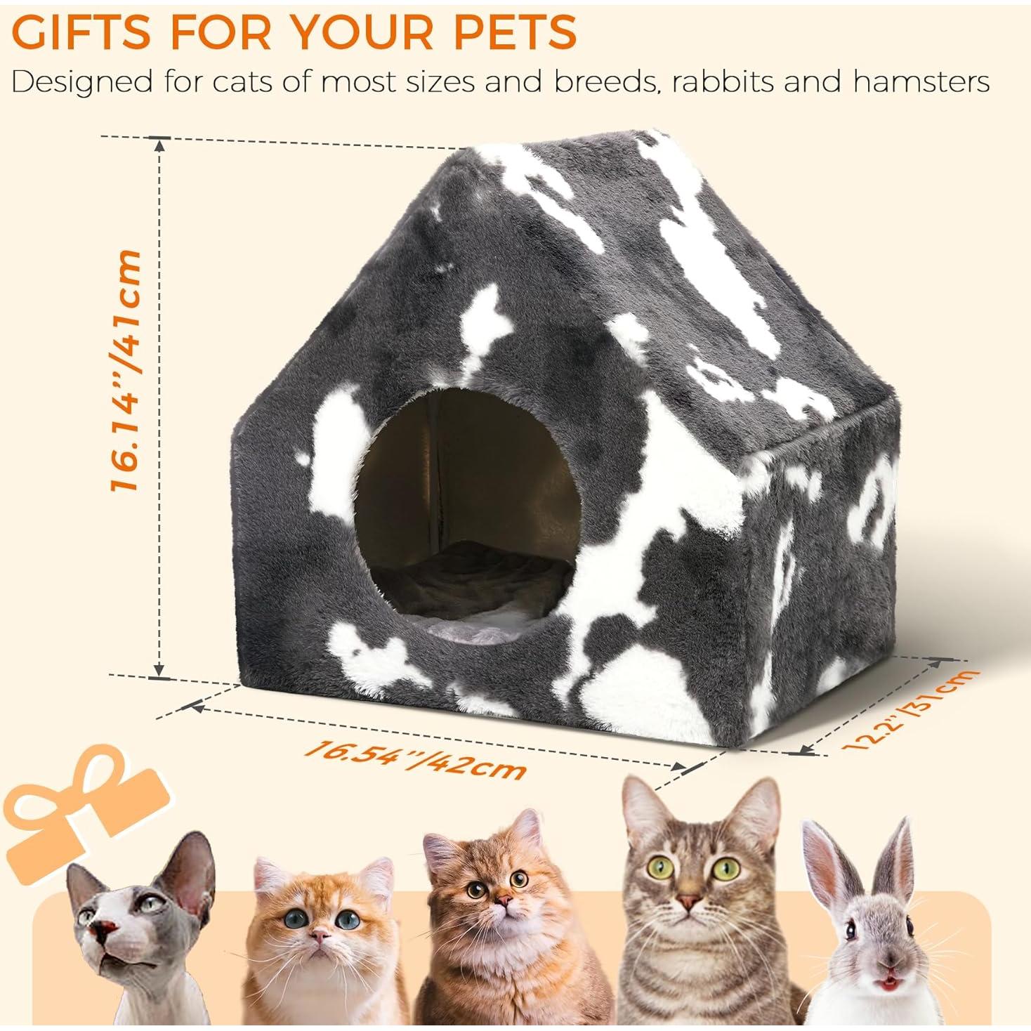 Casa Cueva para Gatos ComSaf - Refugio Lavable y Suave