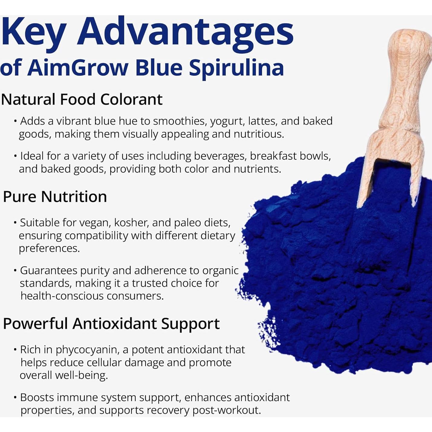 Polvo de Espinaca Azul AimGrow 50g - Antioxidante Natural