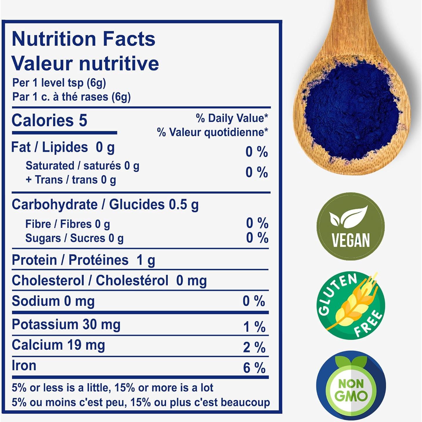 Polvo de Espinaca Azul AimGrow 50g - Antioxidante Natural