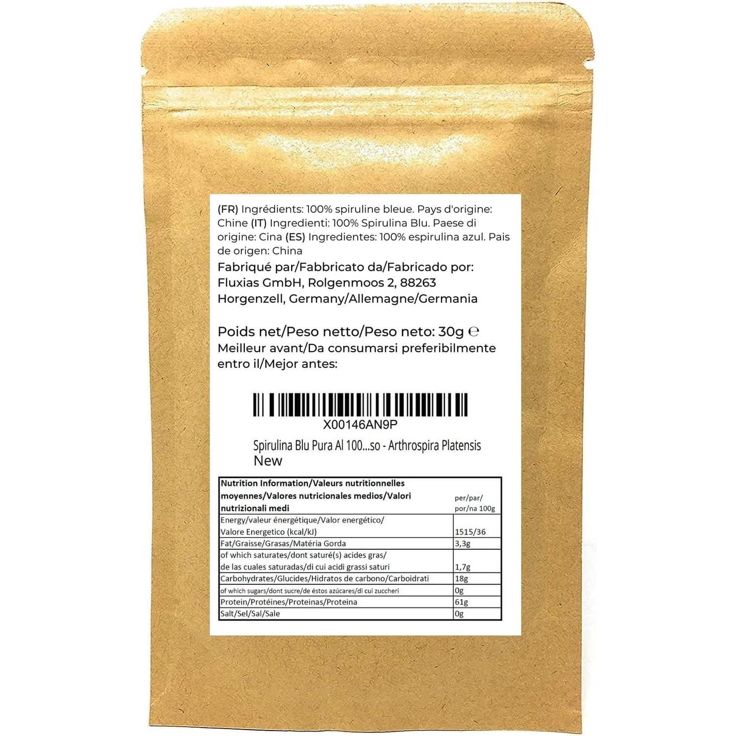 Polvo de Espirulina Azul 100% Puro - FicoCianina 30g