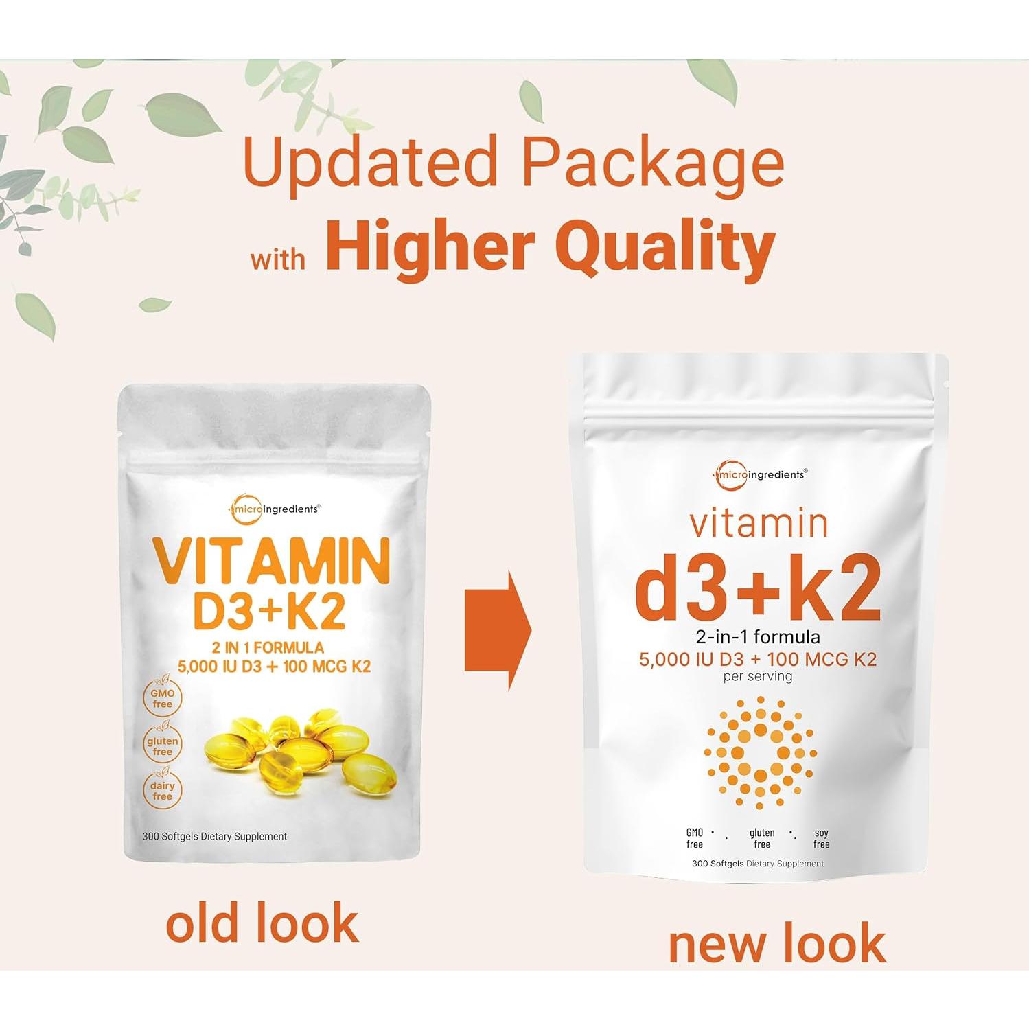 Tabletas de Chlorella y Spirulina Orgánica 3000mg + D3 K2