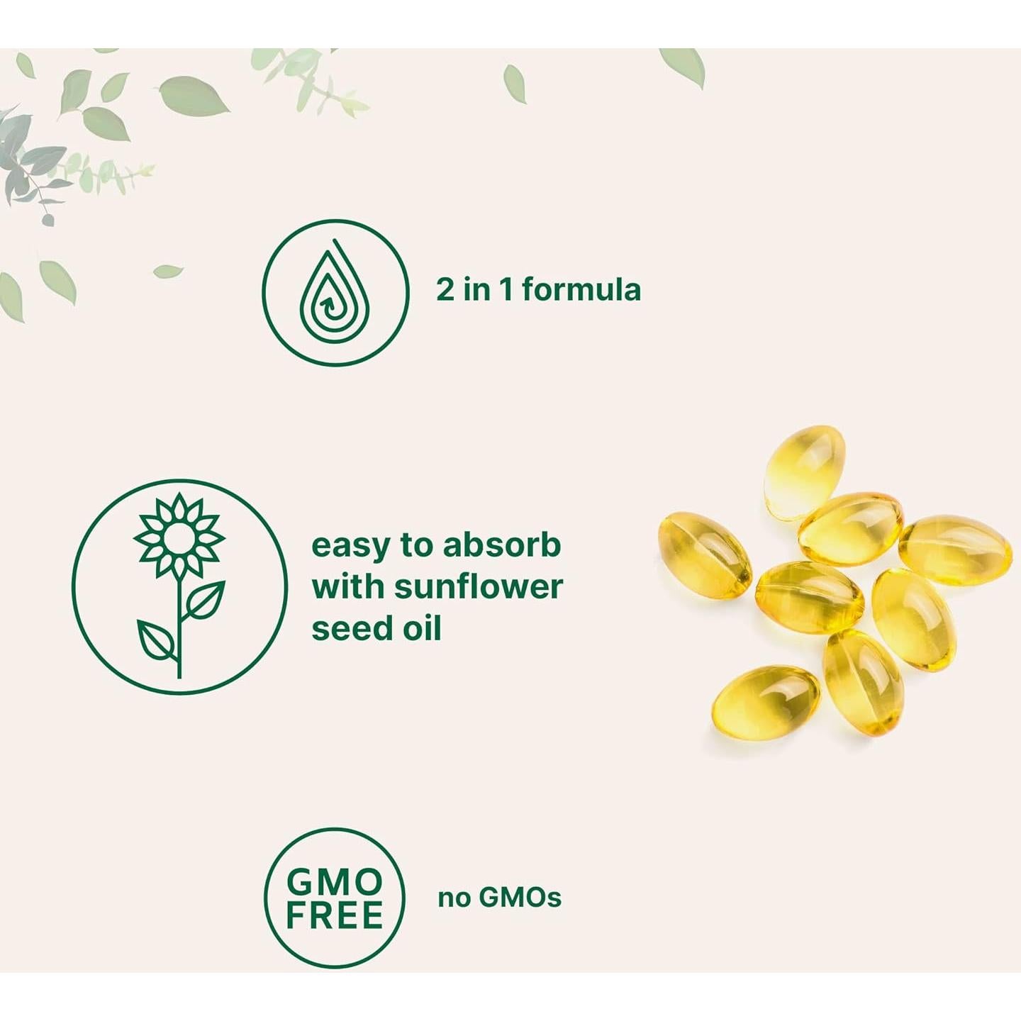 Tabletas de Chlorella y Spirulina Orgánica 3000mg + D3 K2