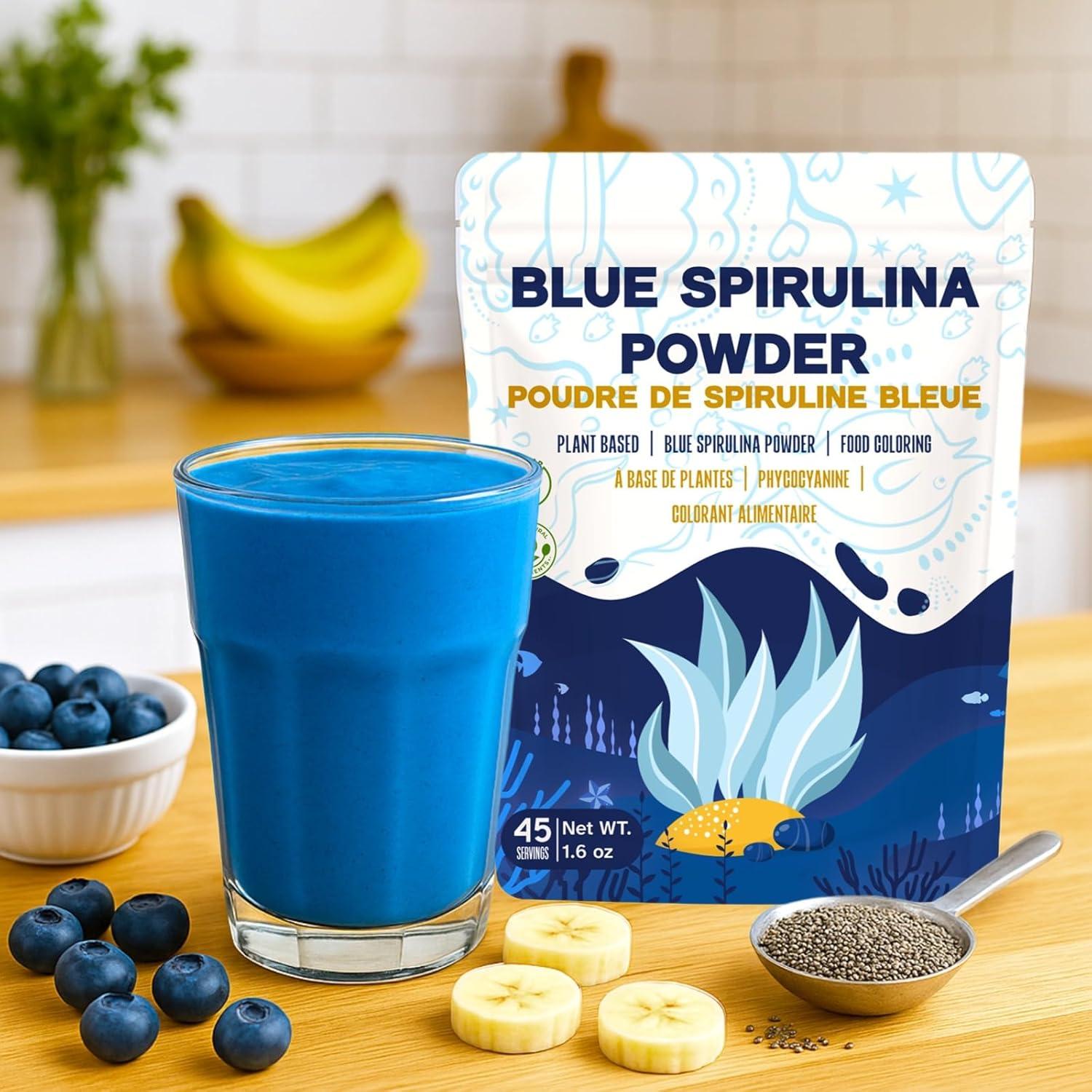 Polvo de Espirulina Azul Orgánica EquSym 45 g Colorante Natural