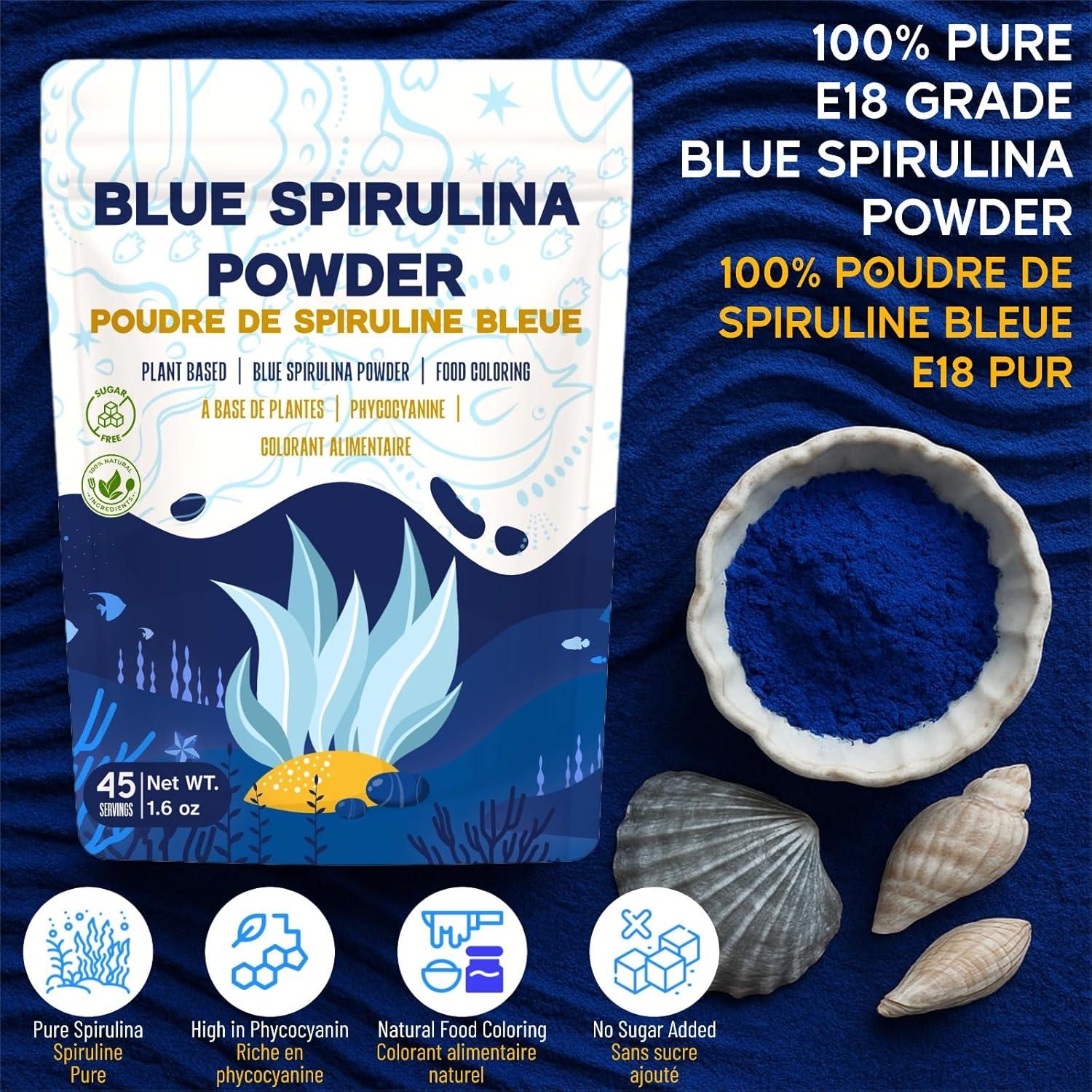 Polvo de Espirulina Azul Orgánica EquSym 45 g Colorante Natural