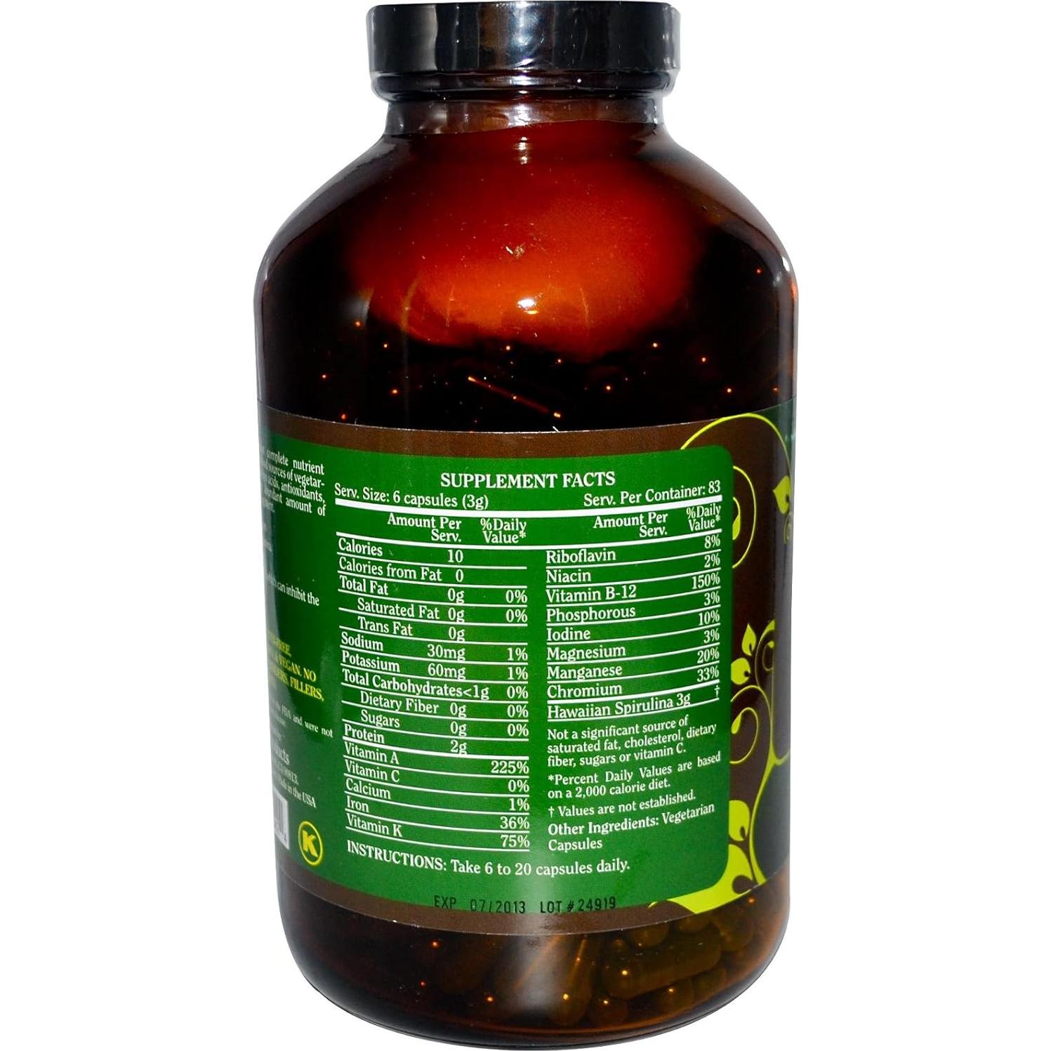 Espirulina 500mg Pure Planet - 500 Cápsulas Vegetarianas