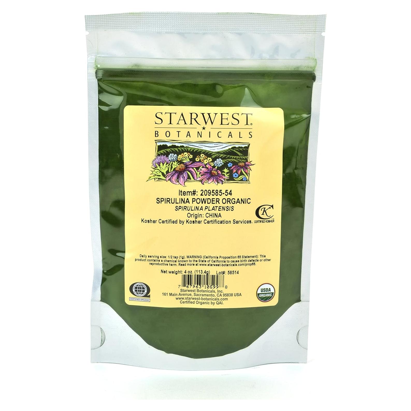 Polvo de Espirulina Orgánica Starwest Botanicals 113g