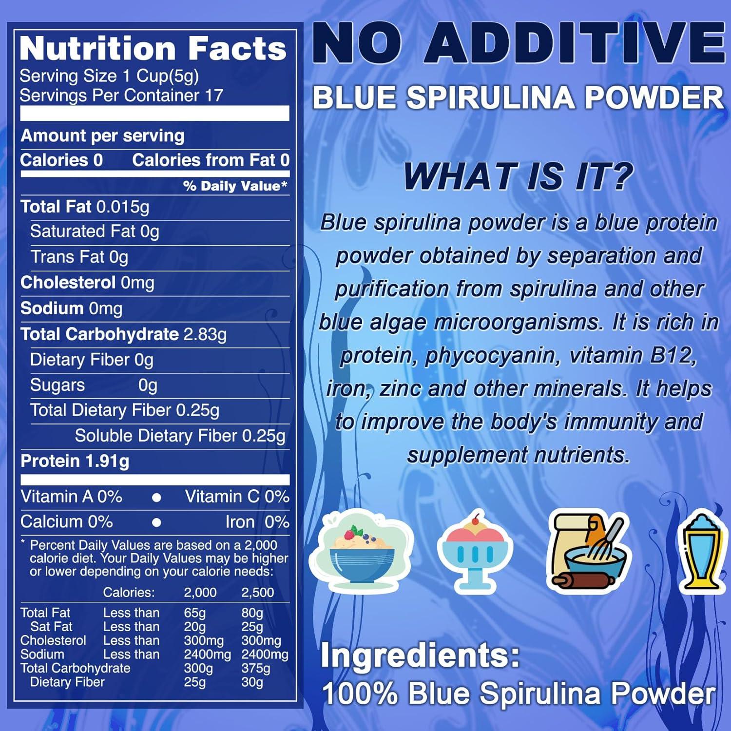 Polvo de Espirulina Azul IMakArt 85g Colorante Natural