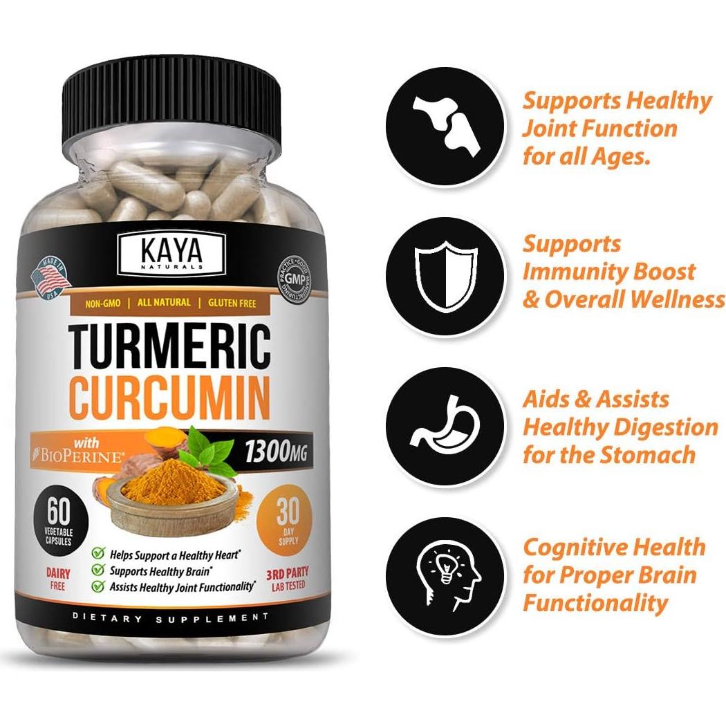 Cápsulas de Cúrcuma Platino Kaya Naturals 60 Unidades