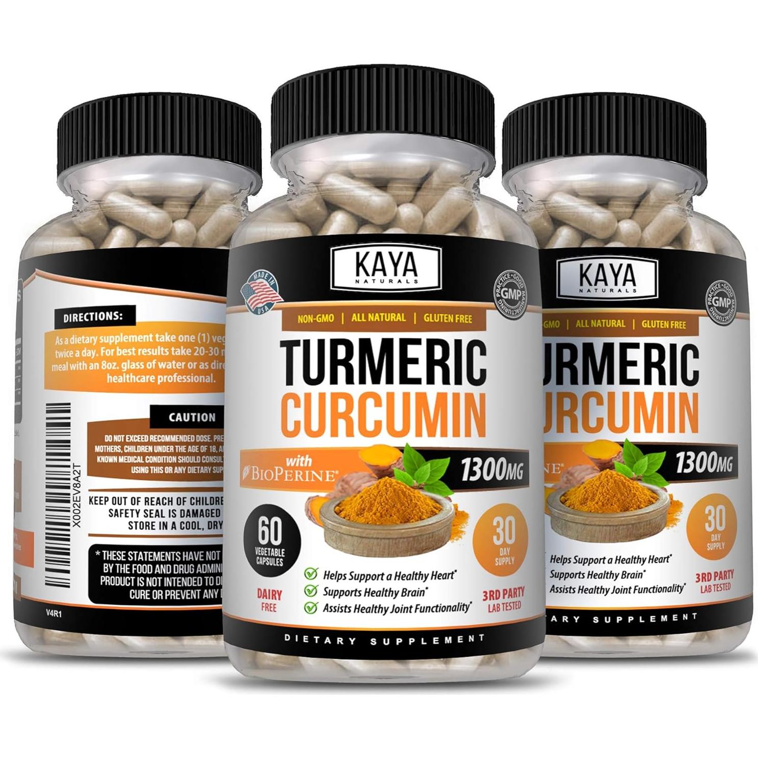 Cápsulas de Cúrcuma Platino Kaya Naturals 60 Unidades