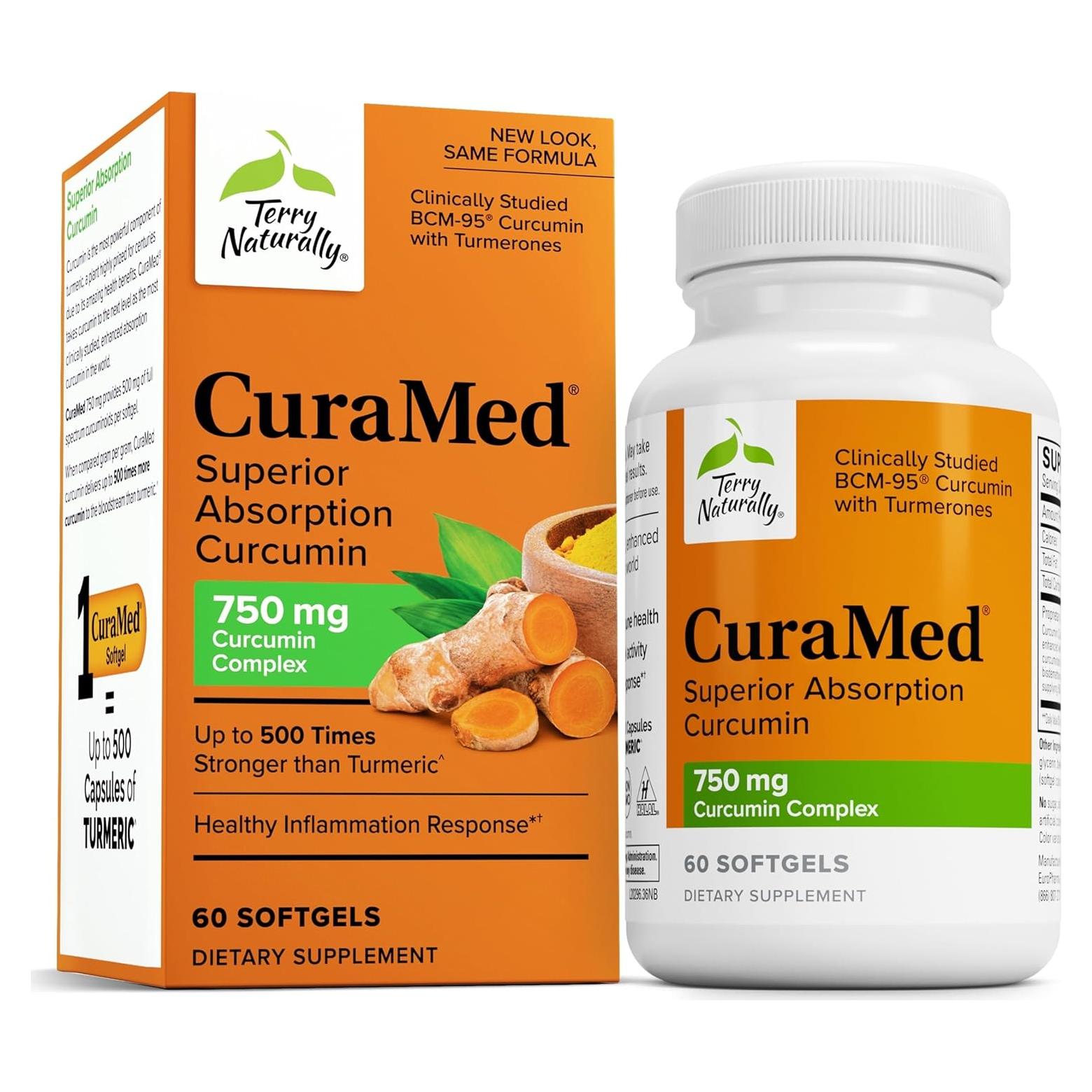 Terry Naturally CuraMed 750 mg - Suplemento Antioxidante 60 Gelatinas