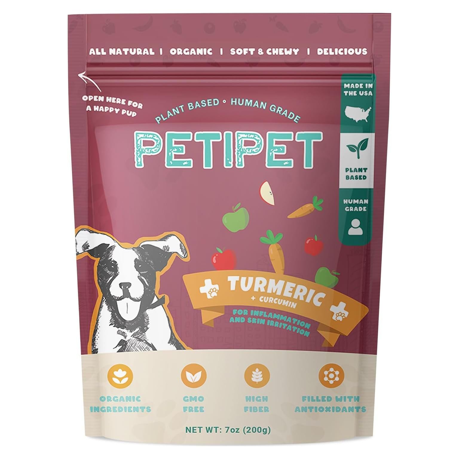 Suplemento Natural para Perros Petipet Cúrcuma 200g - Alivio Alergias y Articulaciones