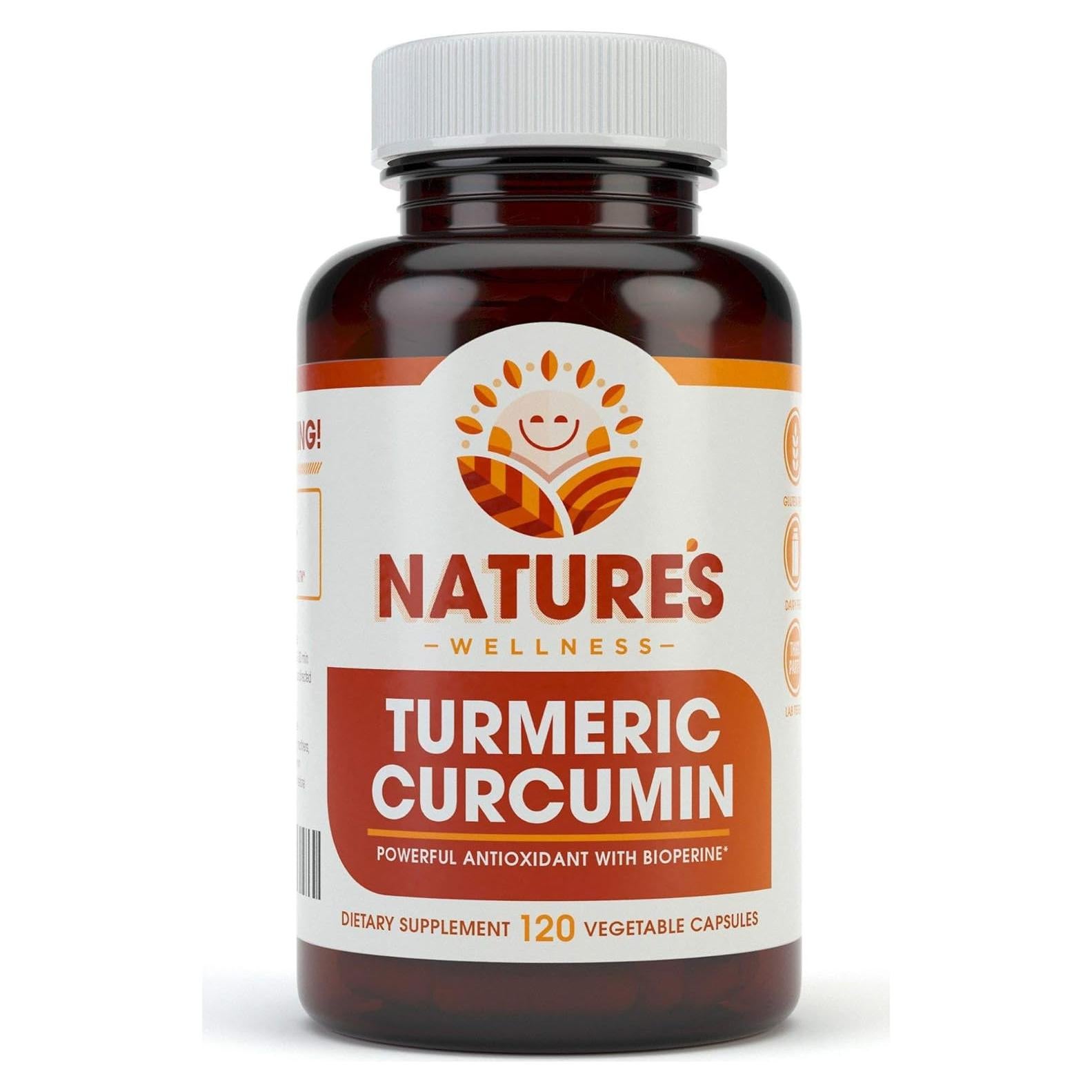 Cápsulas de Cúrcuma Orgánica Natures Wellness 1600mg 120 Unidades