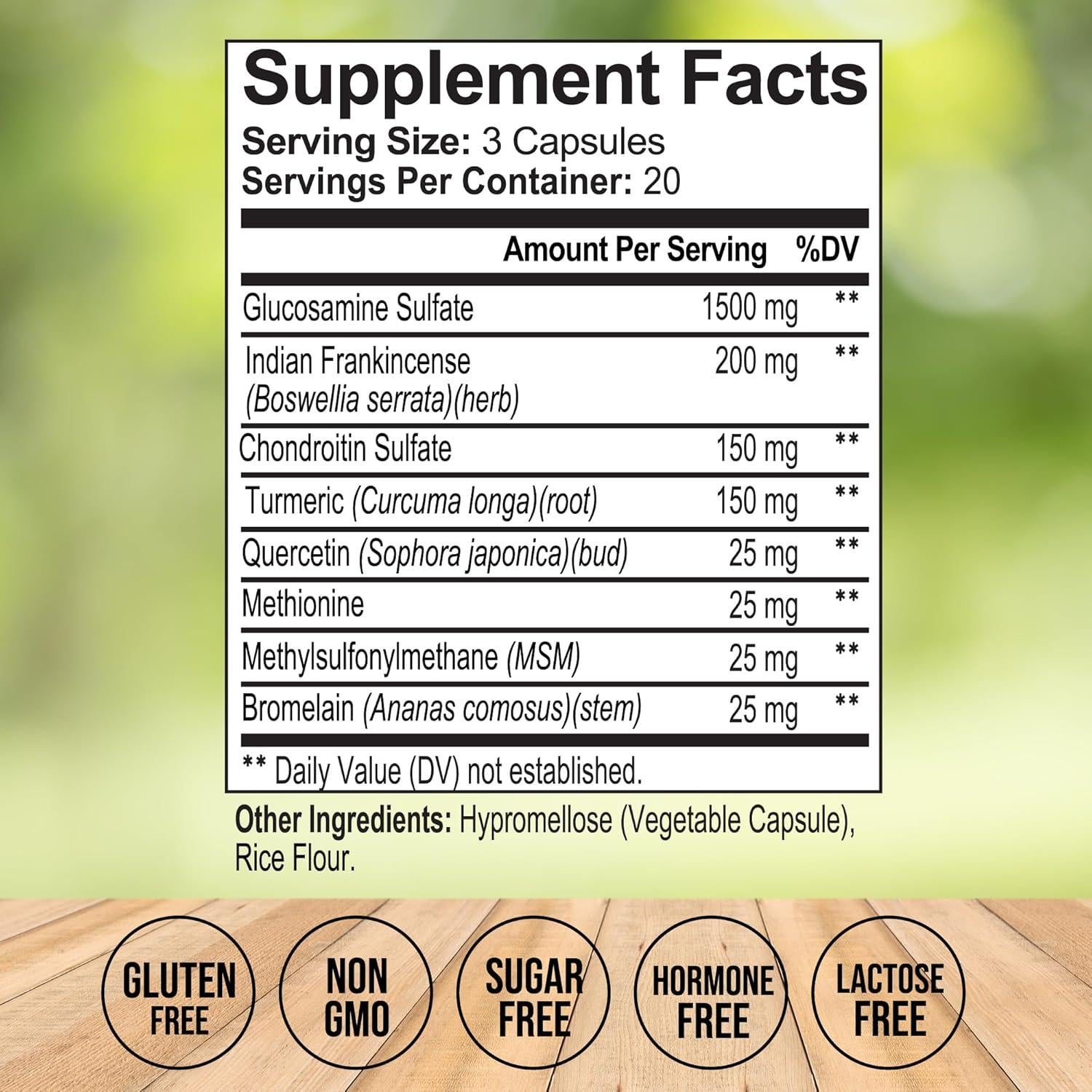 Suplemento Articular Vitalize Life - Glucosamina, Cóndroitina y Cúrcuma - 60 Cápsulas Vegetales