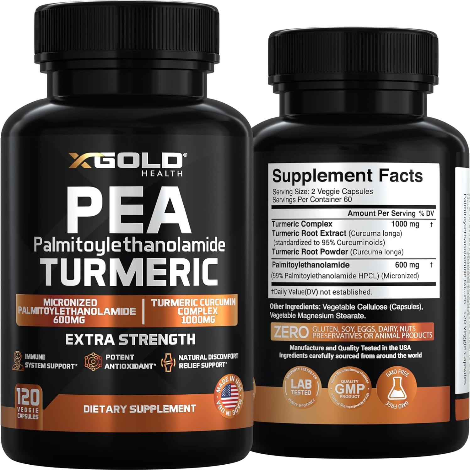 Suplemento PEA + Cúrcuma Curcumina 1600mg - Alivio Articular