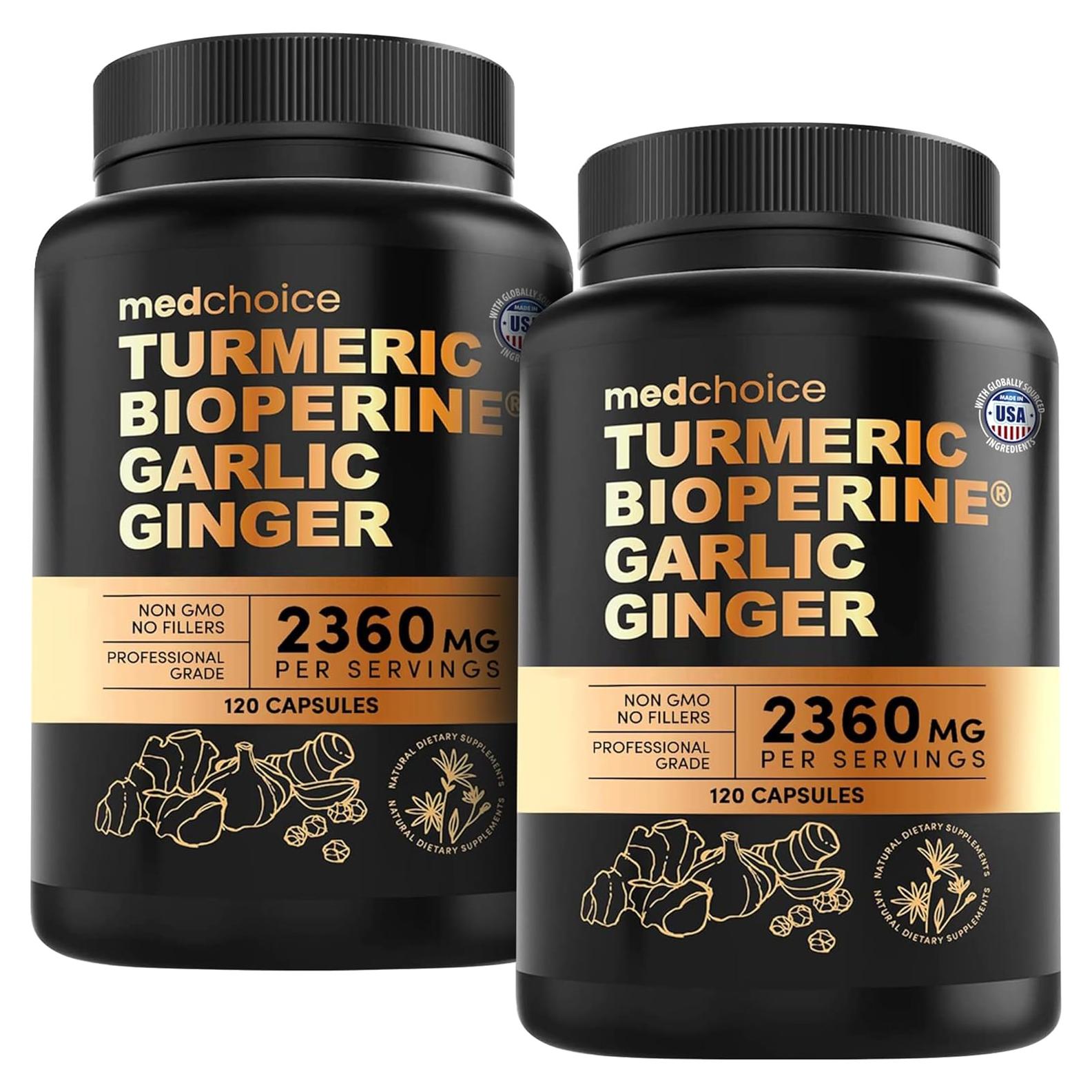 Suplemento de Cúrcuma y Ajo MEDCHOICE 2360mg 120 Cápsulas