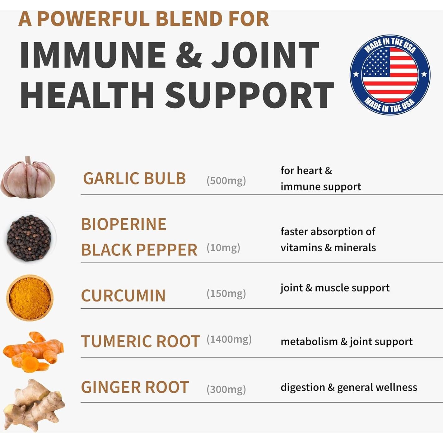 Suplemento de Cúrcuma y Ajo MEDCHOICE 2360mg 120 Cápsulas