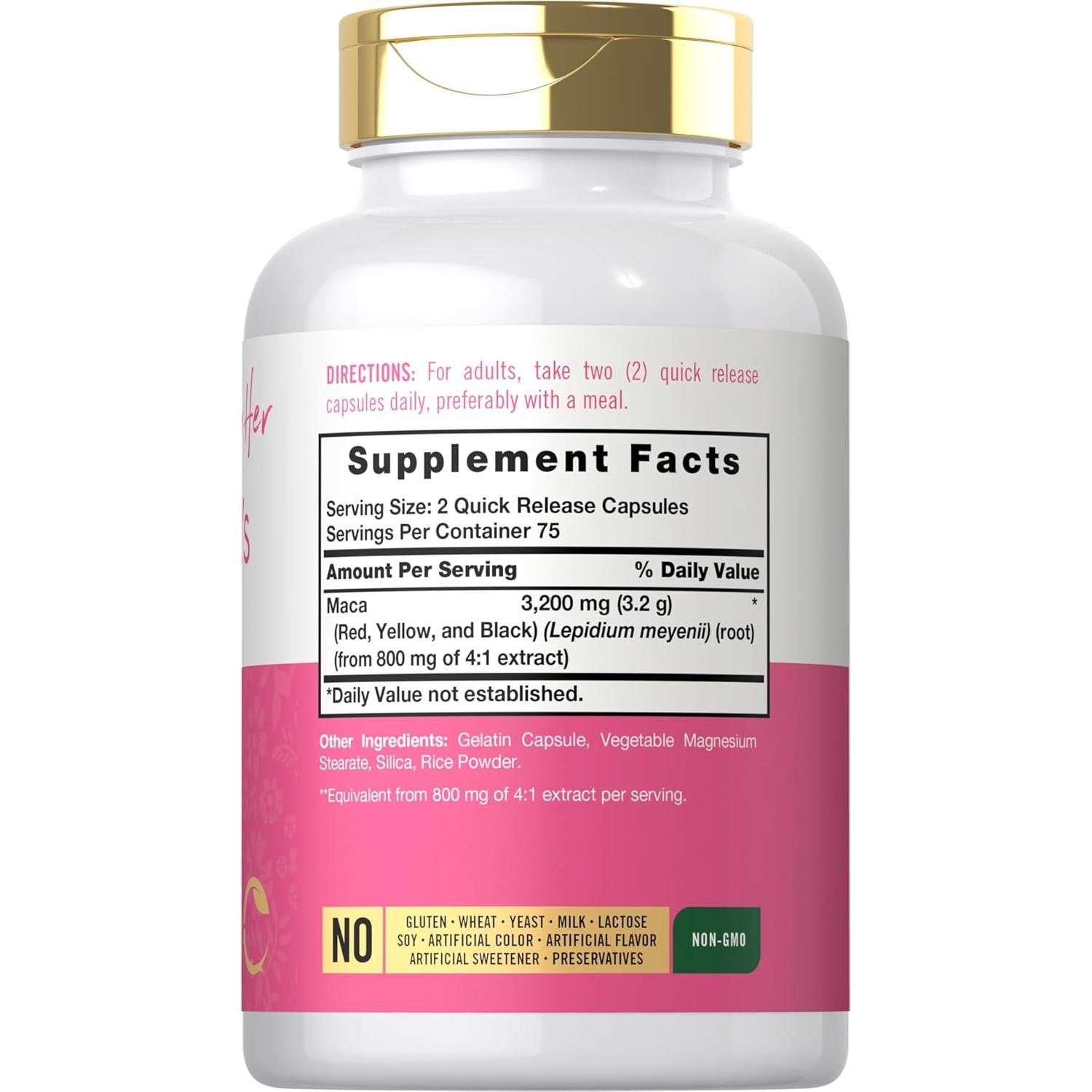 Cápsulas de Maca para Mujeres Carlyle 3200mg 150 Unidades