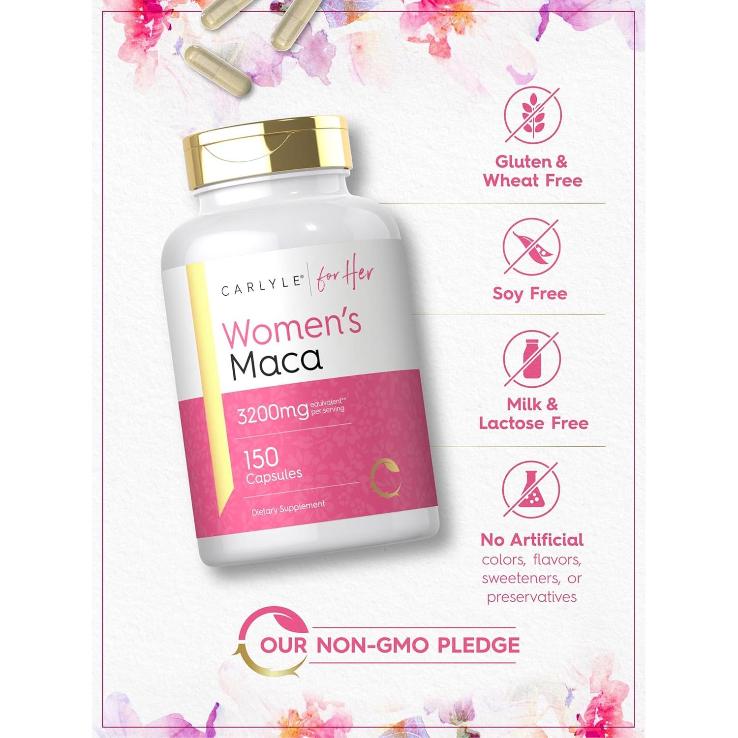 Cápsulas de Maca para Mujeres Carlyle 3200mg 150 Unidades