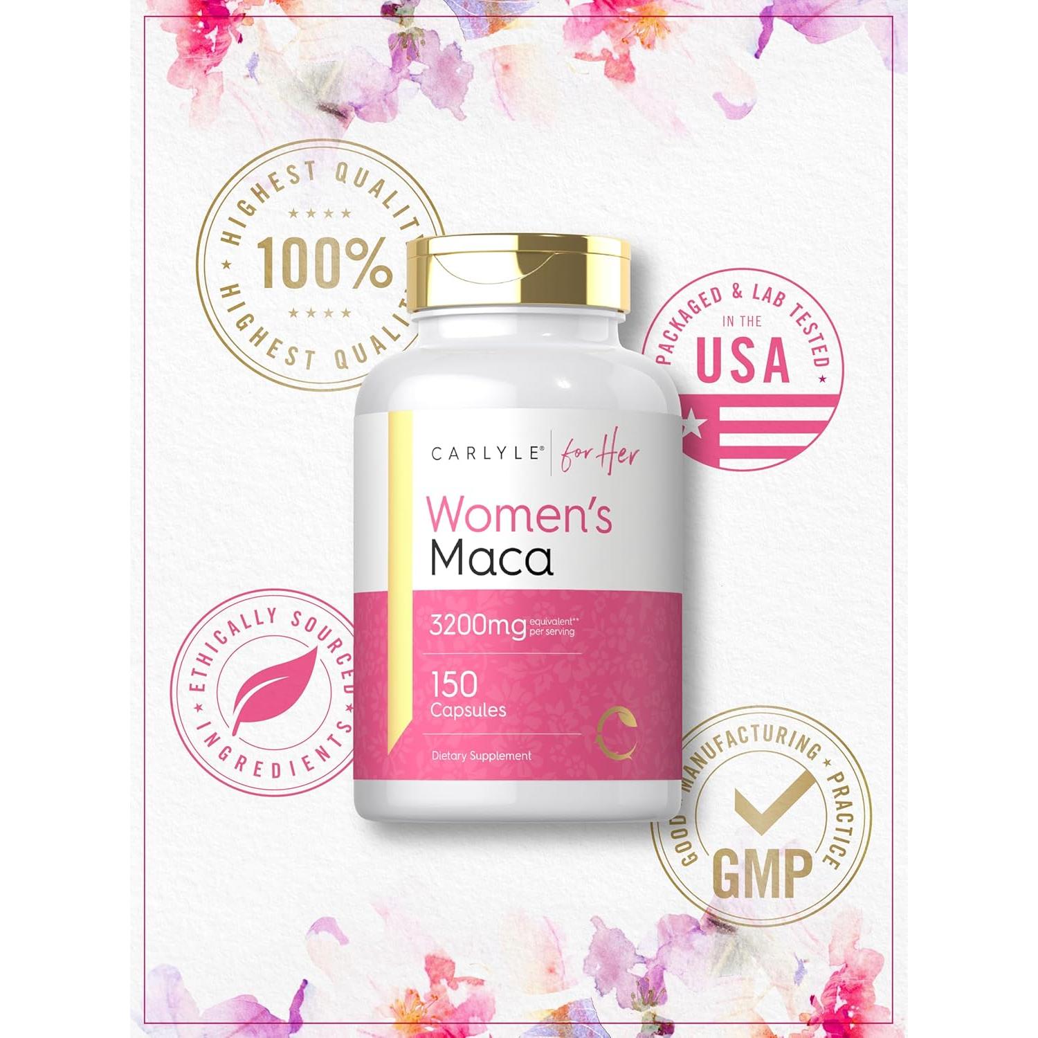 Cápsulas de Maca para Mujeres Carlyle 3200mg 150 Unidades