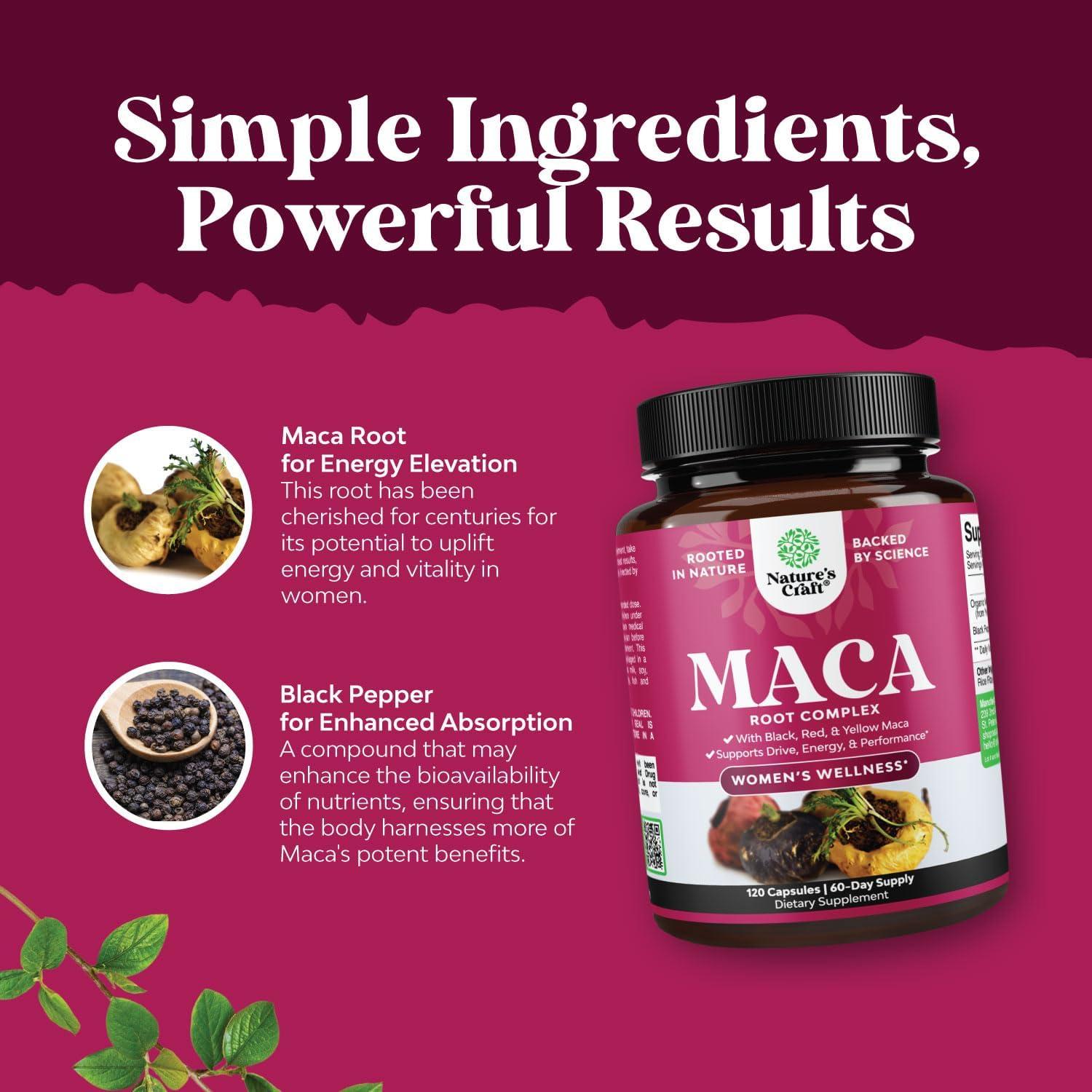 Cápsulas de Raíz de Maca Orgánica Nature's Craft 120ct