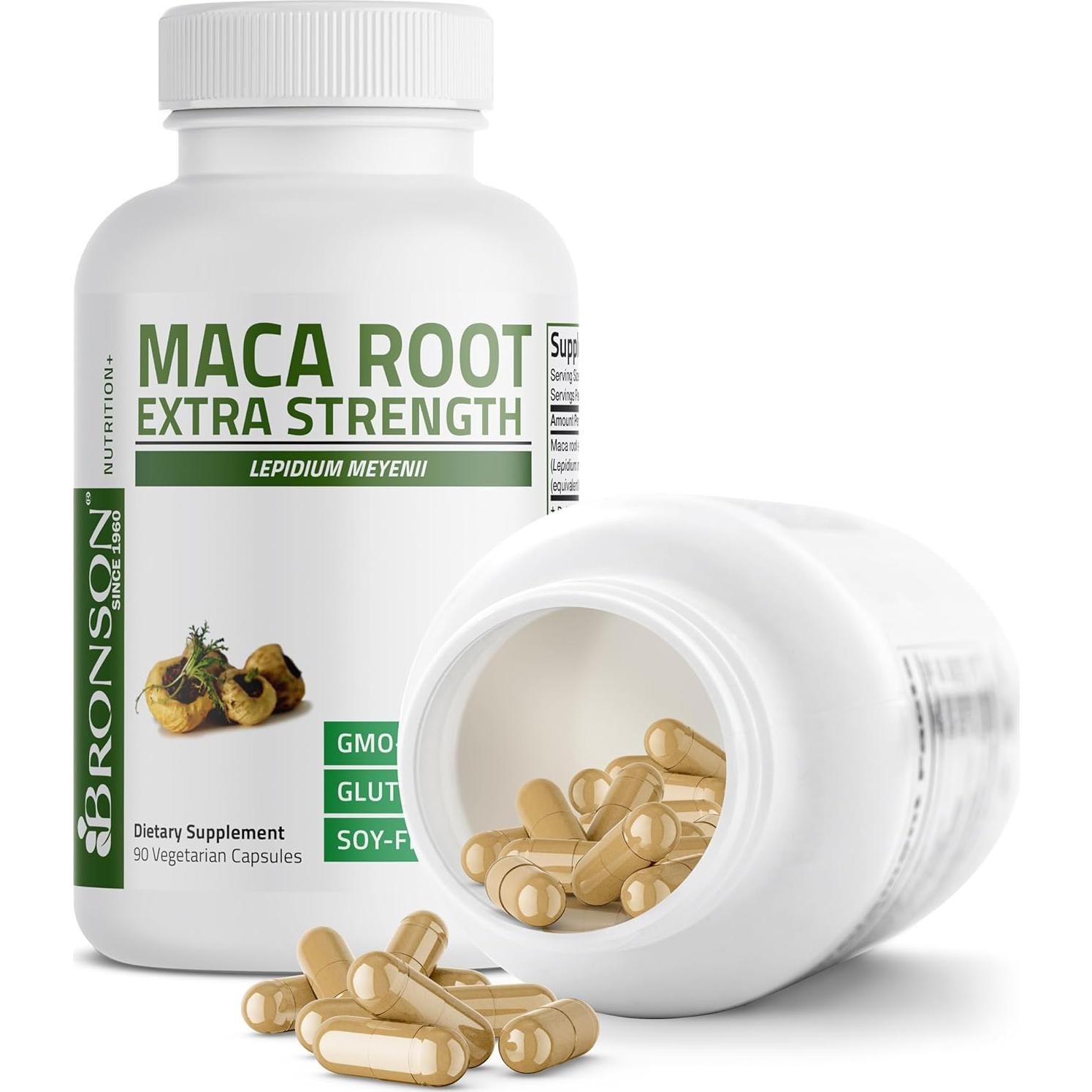 Raíz de Maca Bronson 90 Cápsulas Vegetarianas No OGM