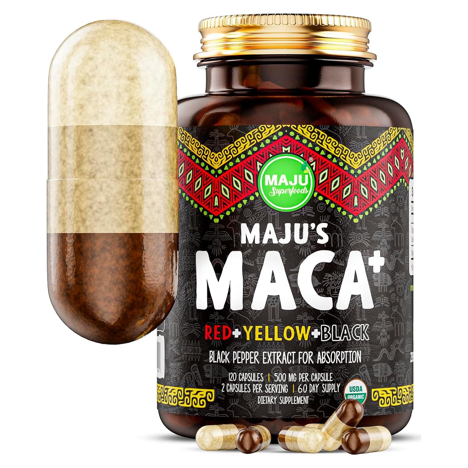 Cápsulas de Maca 4-en-1 Maju Superfoods Orgánica 120 ct