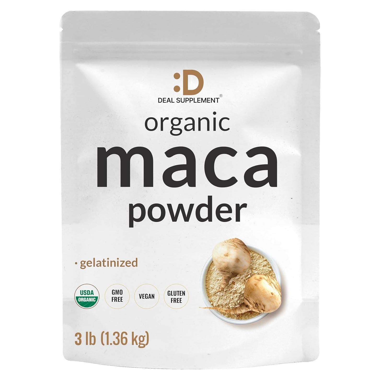 Polvo de raíz de maca peruana orgánica 1.36 kg - Suplemento digestible