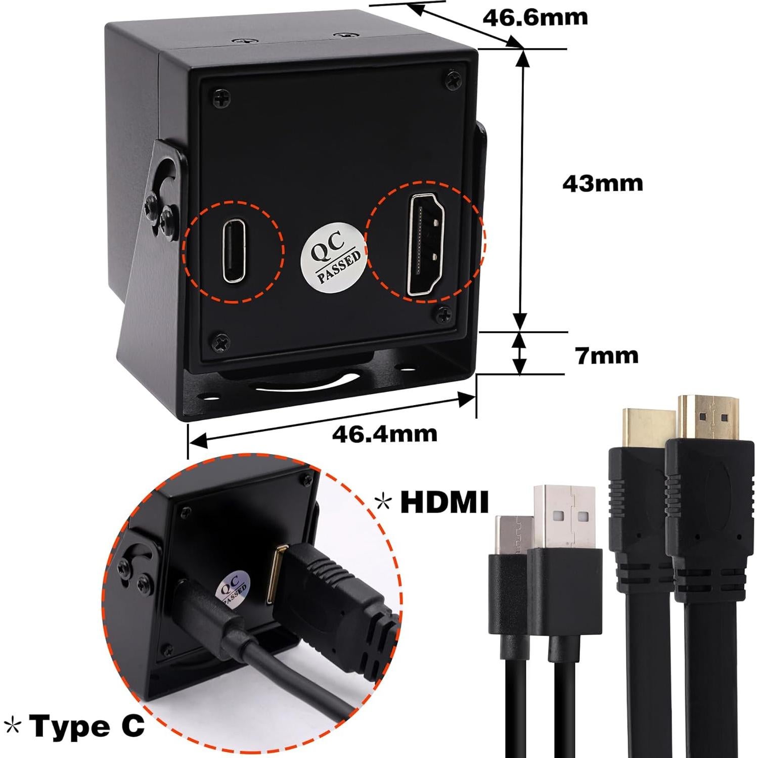 Cámara USB HDMI 4K ELP con Lente 120° y Zoom Digital 2X