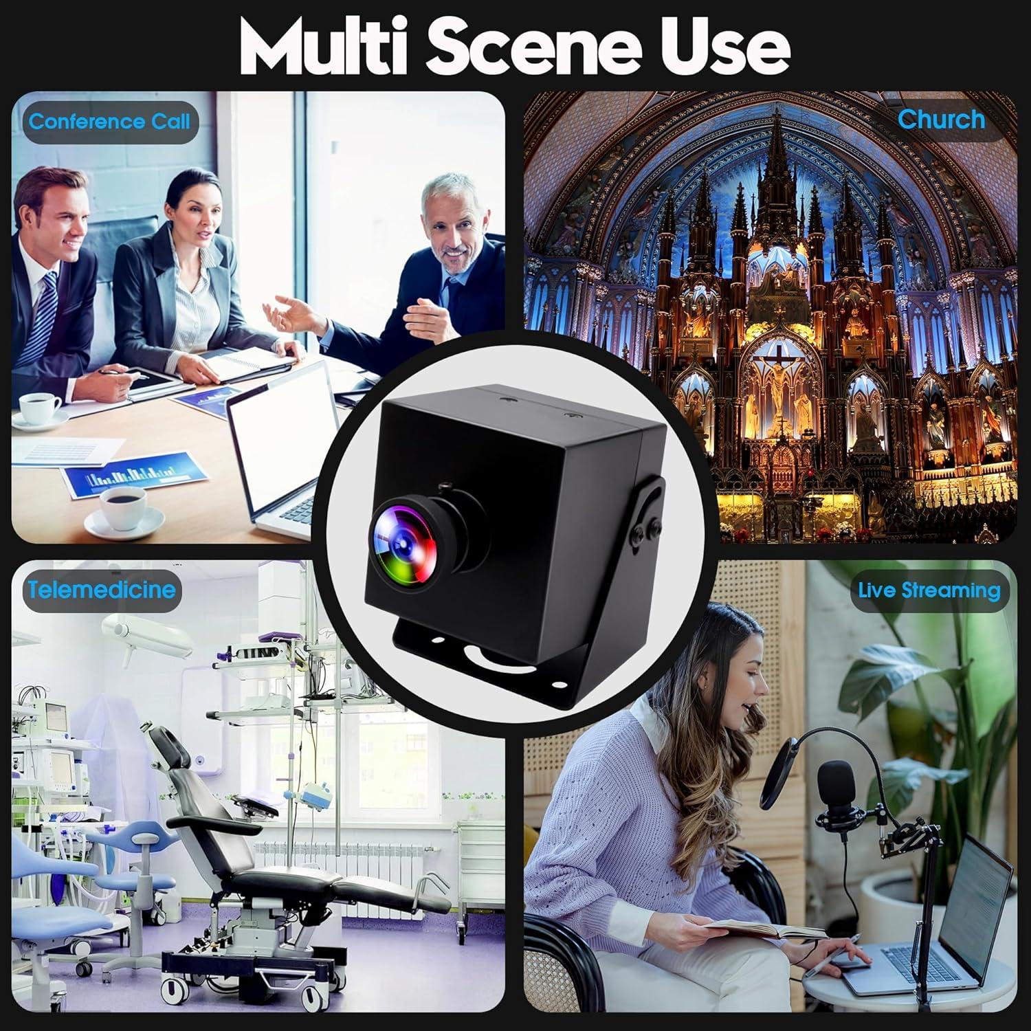 Cámara USB HDMI 4K ELP con Lente 120° y Zoom Digital 2X