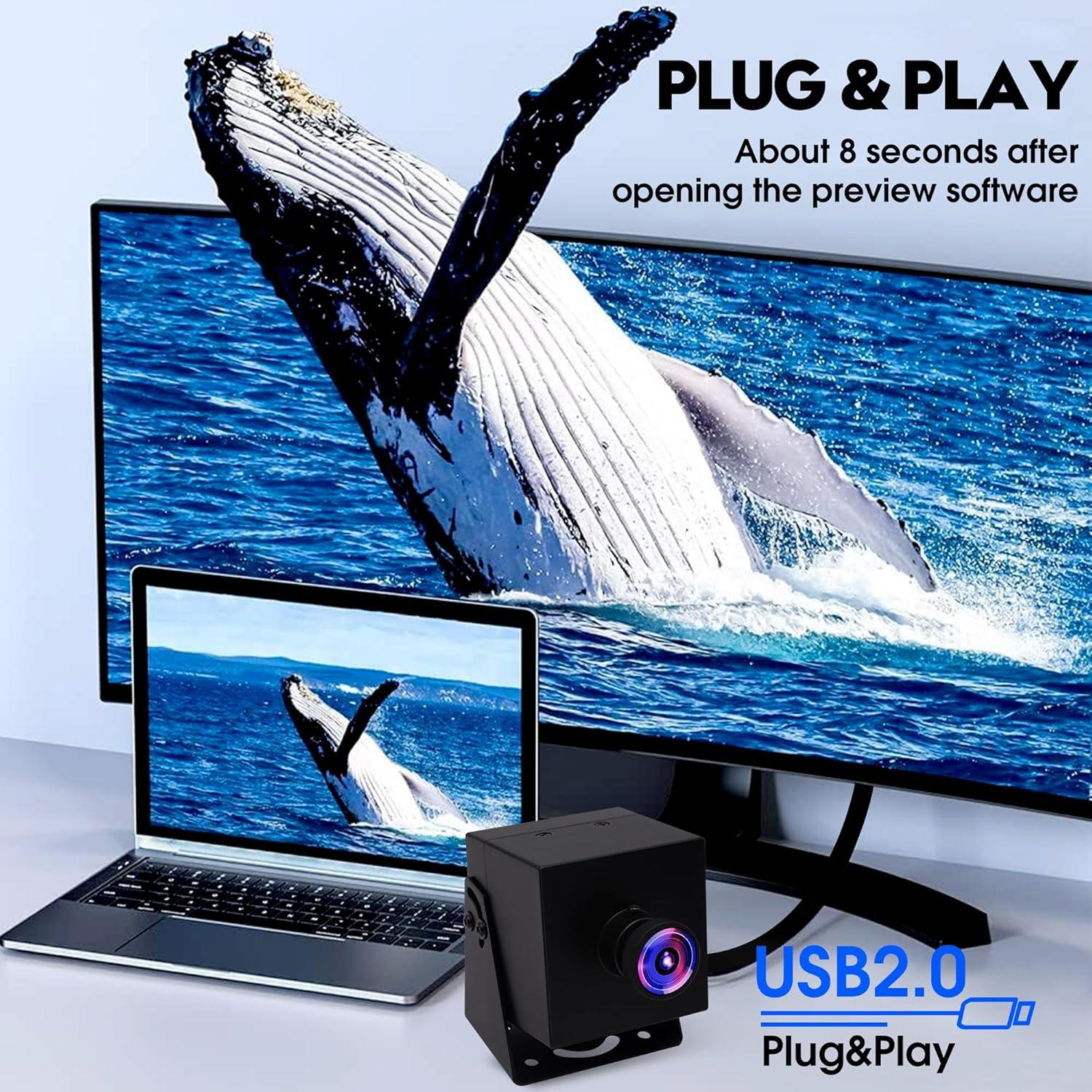 Cámara USB HDMI 4K ELP con Lente 120° y Zoom Digital 2X