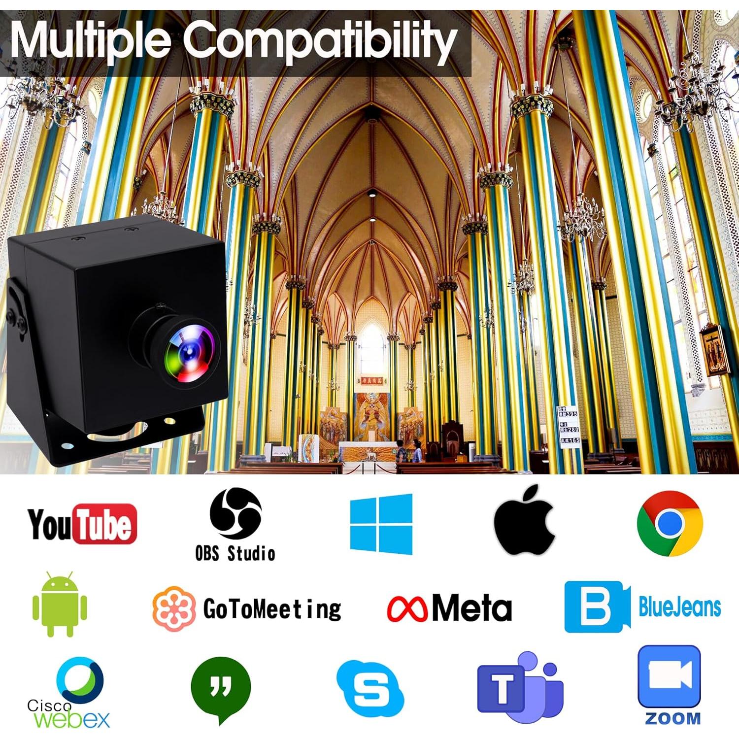 Cámara USB HDMI 4K ELP con Lente 120° y Zoom Digital 2X