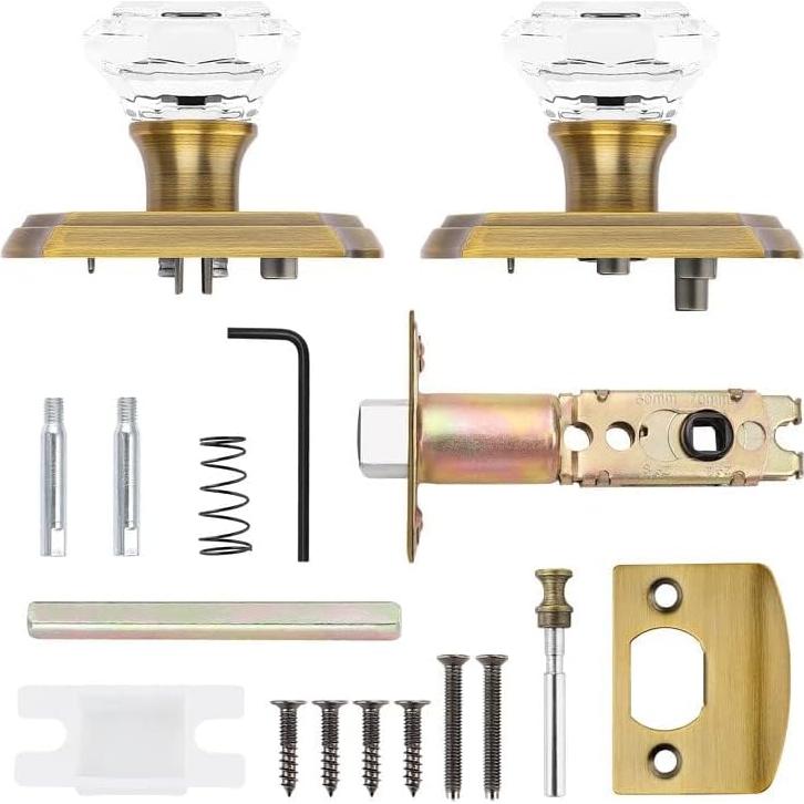 Perilla de Puerta de Cristal Orger Bronce Antiguo 1 Paquete