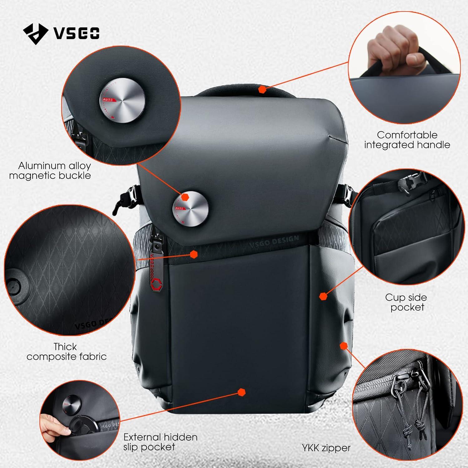Mochila para cámara VSGO Black Snipe 16L - Ligera 1.1kg