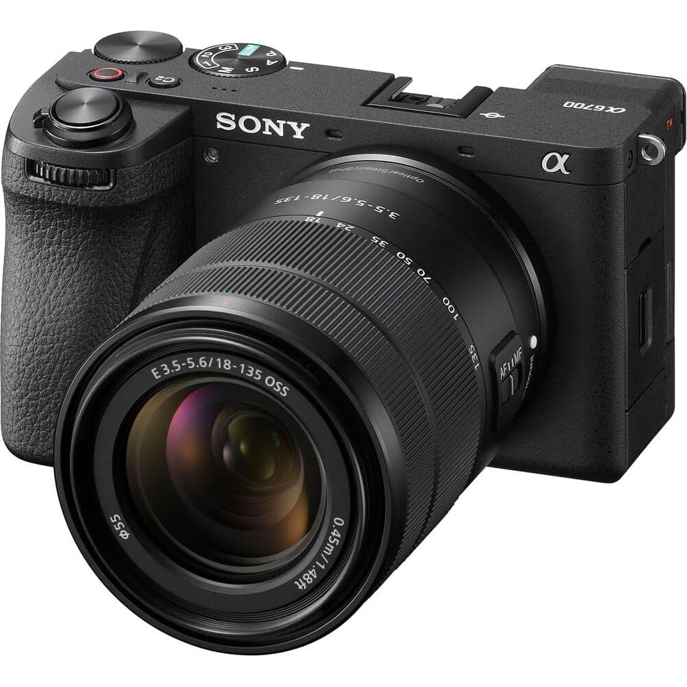Sony Alpha a6700 Mirrorless Camera with 18-135mm Lens Bundle with Extra Battery and Charger Kit, 64GB SD Card + 55mm 3PC Filter Kit & More | Sony Alpha 6700