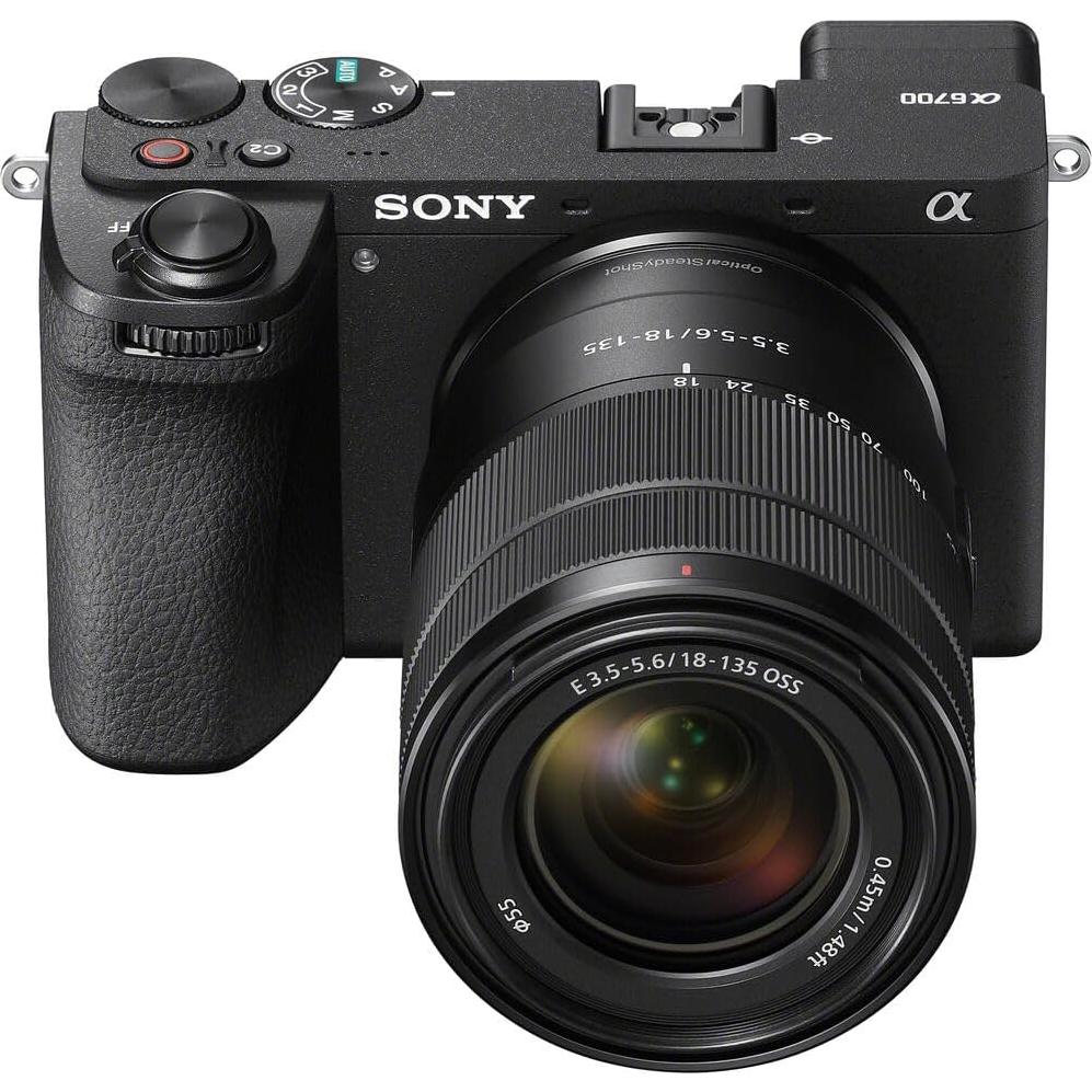 Sony Alpha a6700 Mirrorless Camera with 18-135mm Lens Bundle with Extra Battery and Charger Kit, 64GB SD Card + 55mm 3PC Filter Kit & More | Sony Alpha 6700