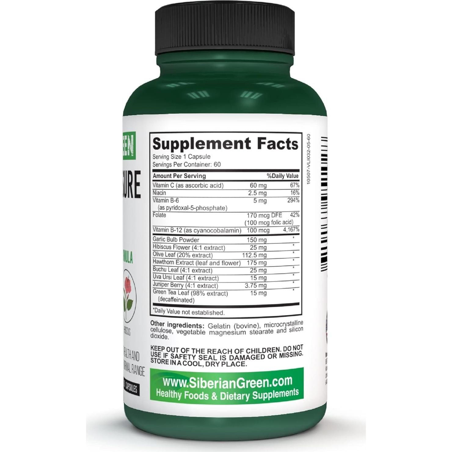 Suplemento Herbal Vitalabs para Presión Arterial - 60 Cápsulas