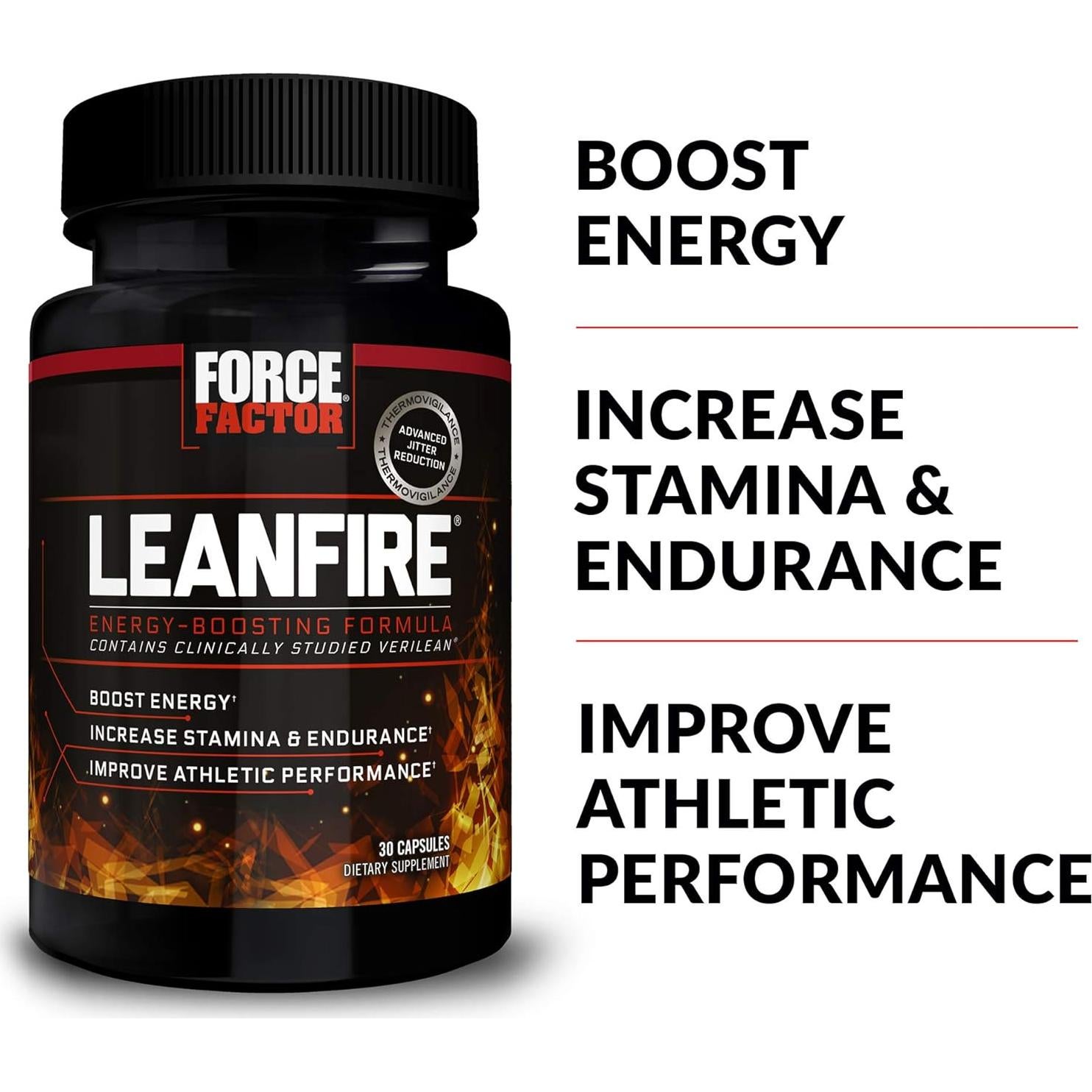Force Factor LeanFire - Pastillas Energéticas 30 Contenido