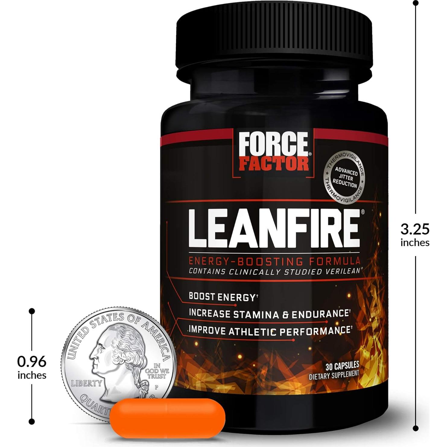 Force Factor LeanFire - Pastillas Energéticas 30 Contenido