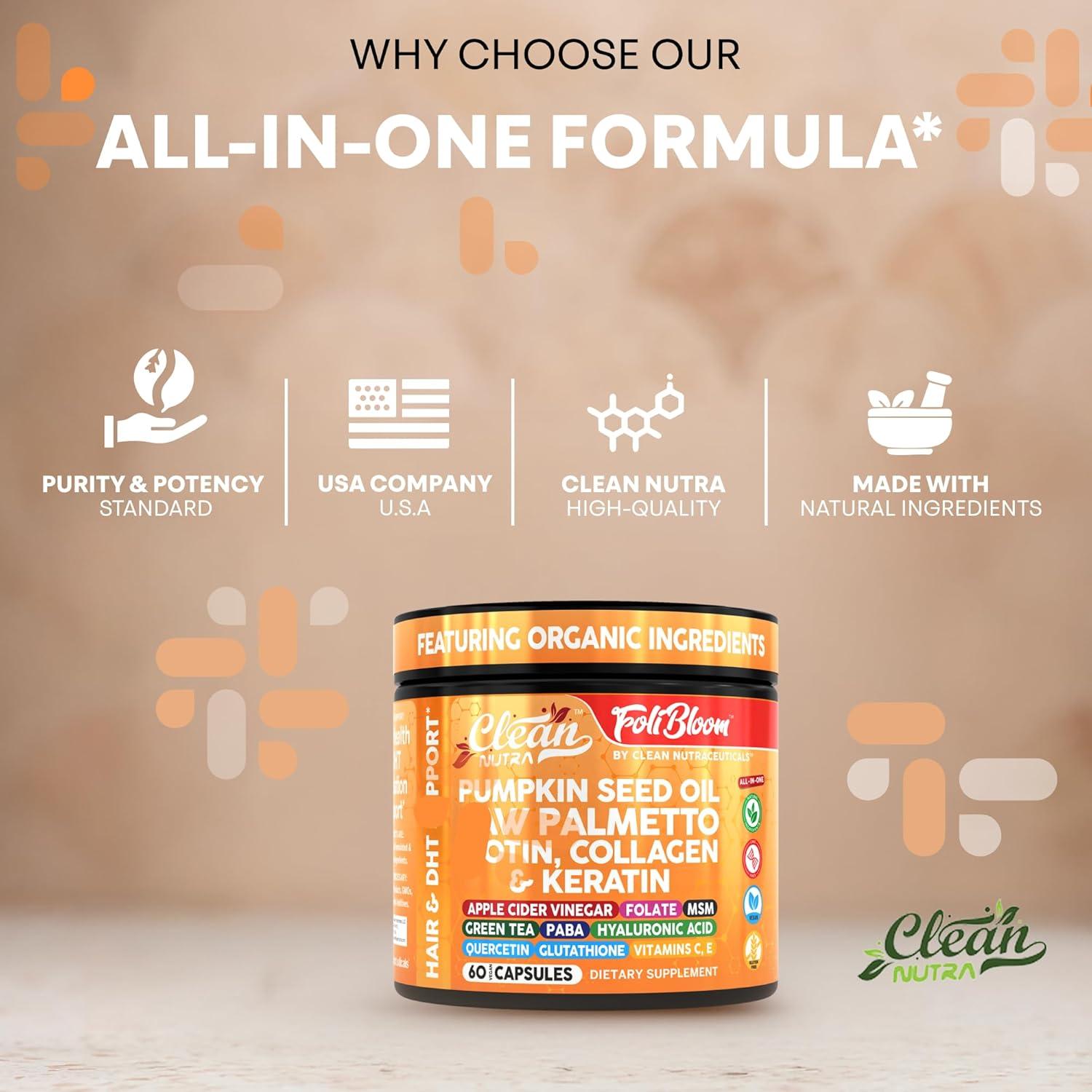 Suplemento Clean Nutra Aceite de Semilla de Calabaza 60 Cápsulas